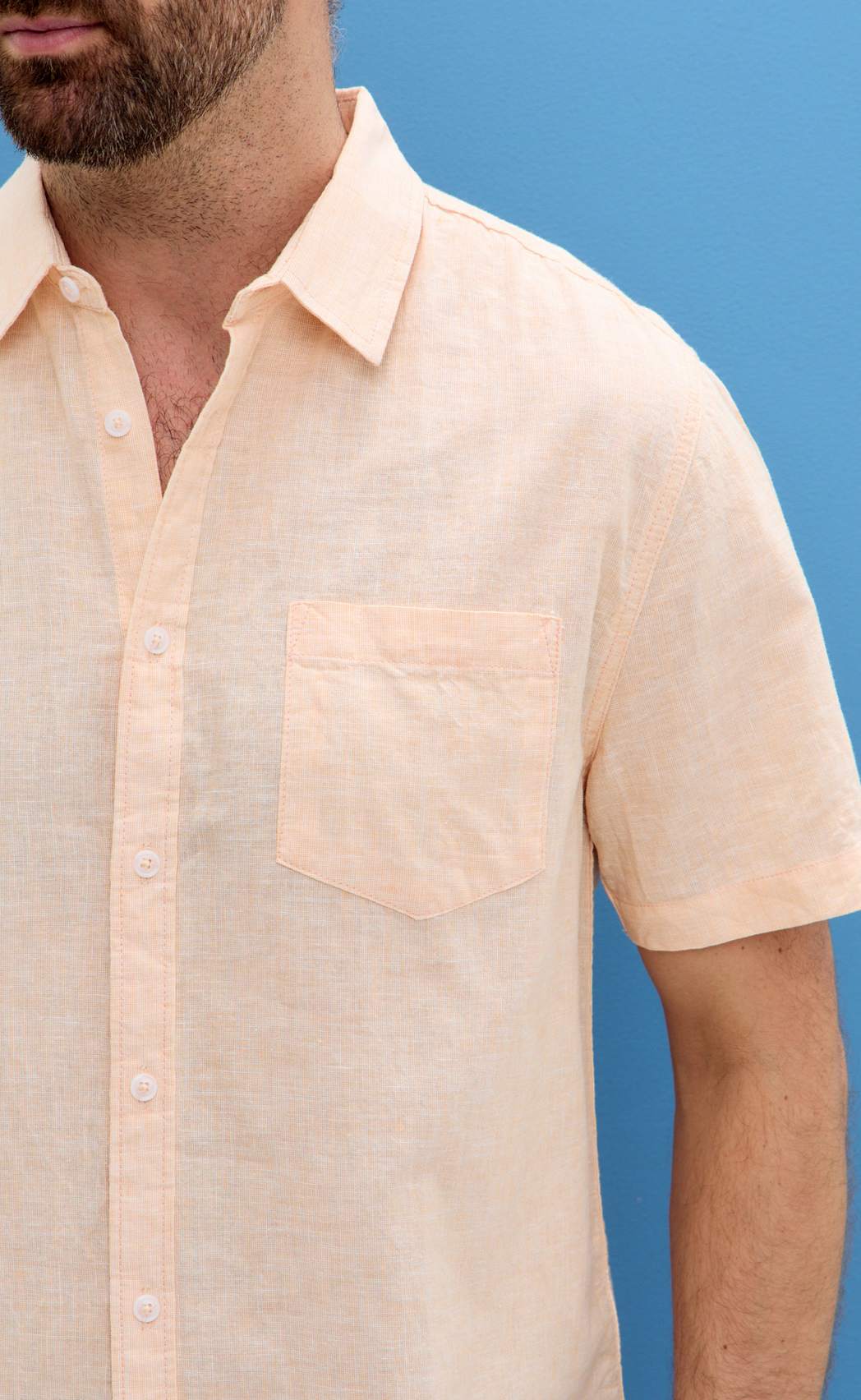 Рубашка к/р лен F111-0450 l.orange