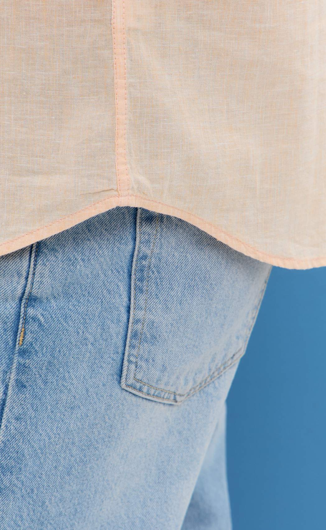 Рубашка к/р лен F111-0450 l.orange