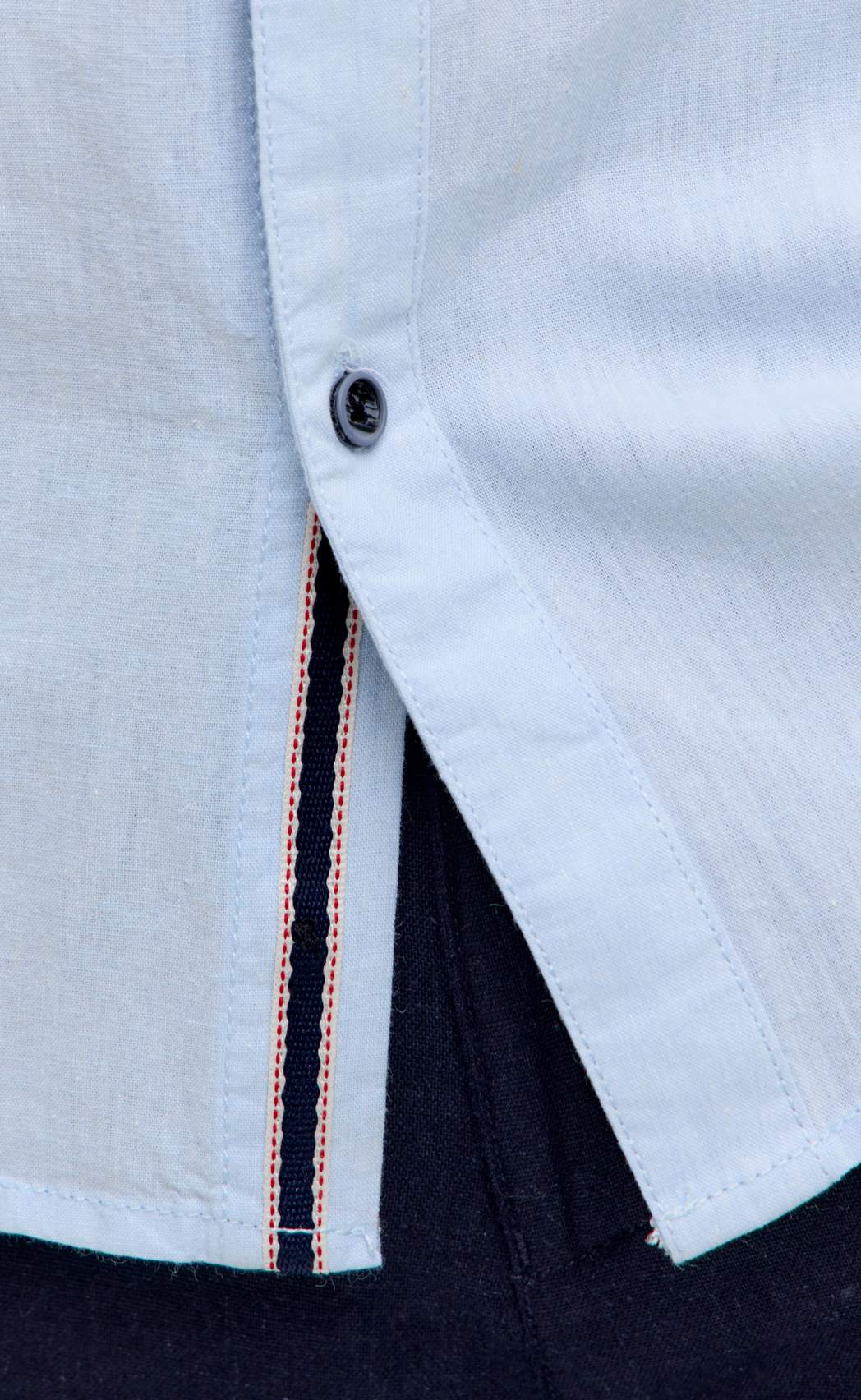 Рубашка к/р лен F611-0485 l.blue