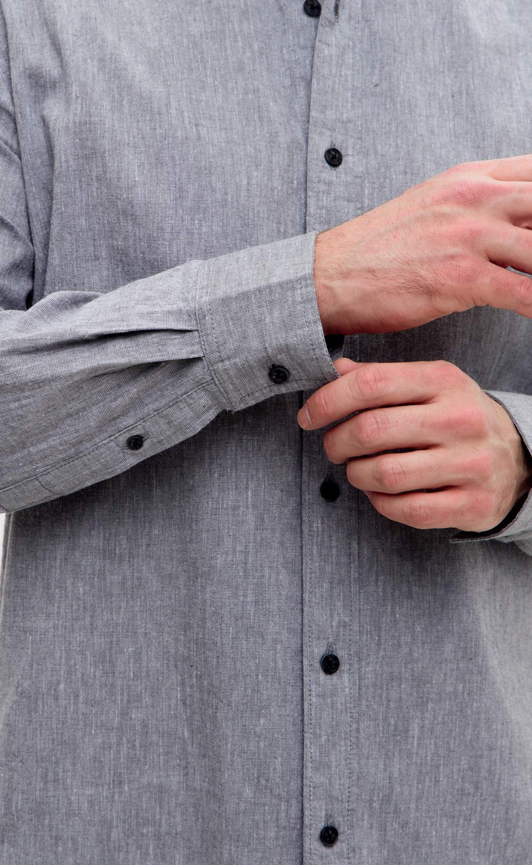 Рубашка д/р лен F511-0480 green-grey