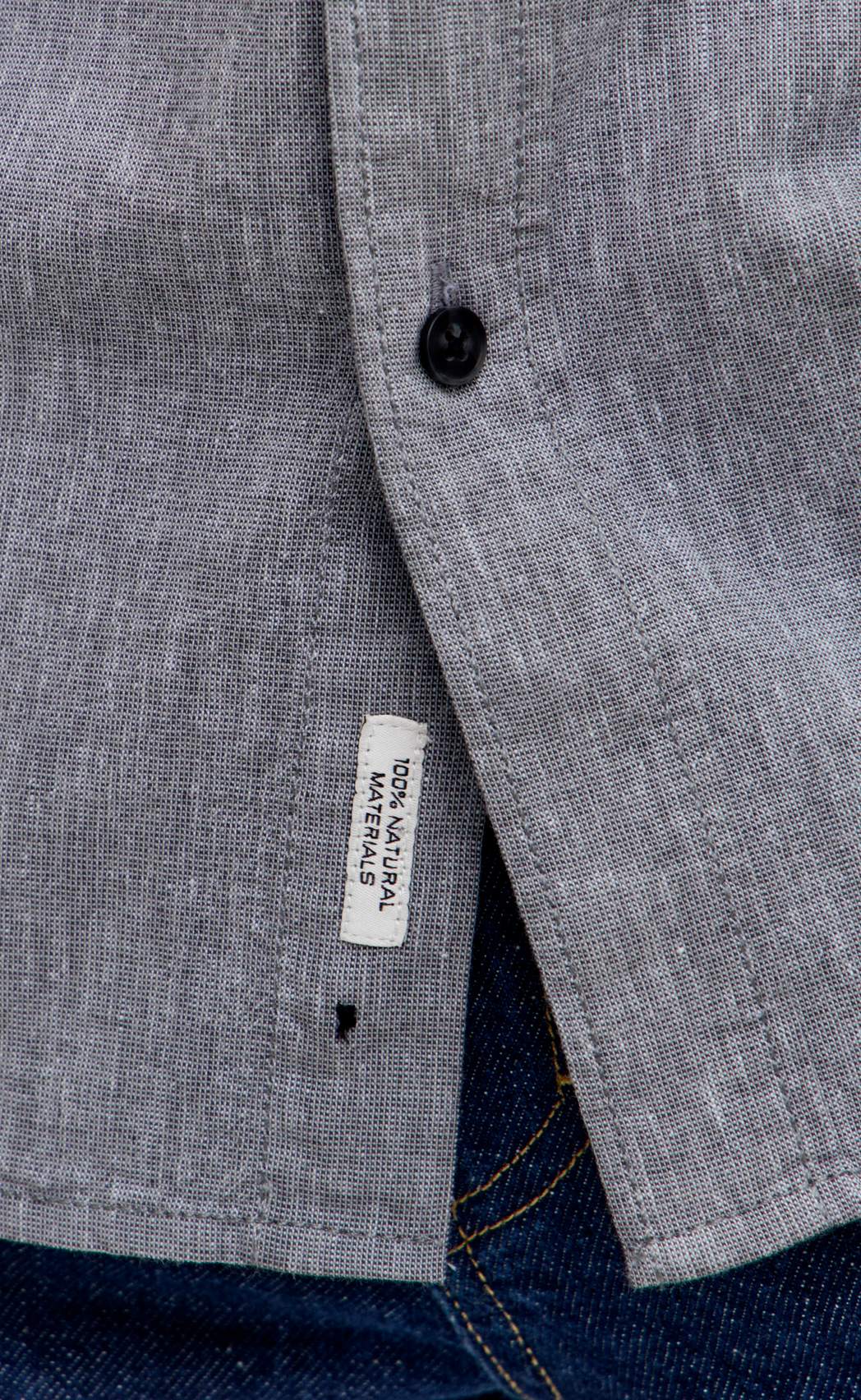 Рубашка д/р лен F511-0480 green-grey