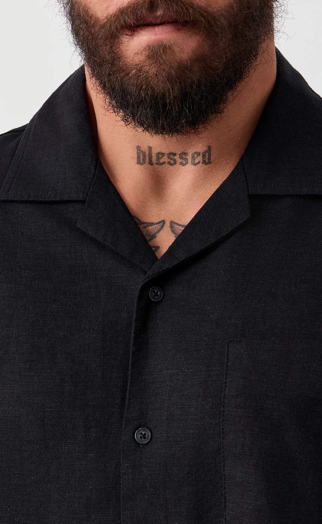 Рубашка к/р лен F611-0423 black