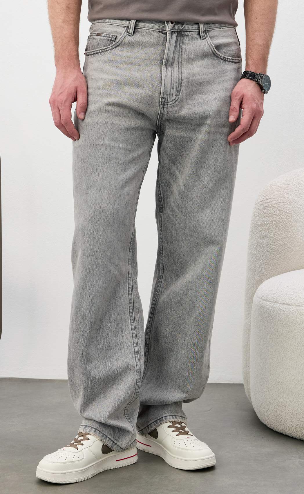 Джинсы муж. F611-0162R l.grey