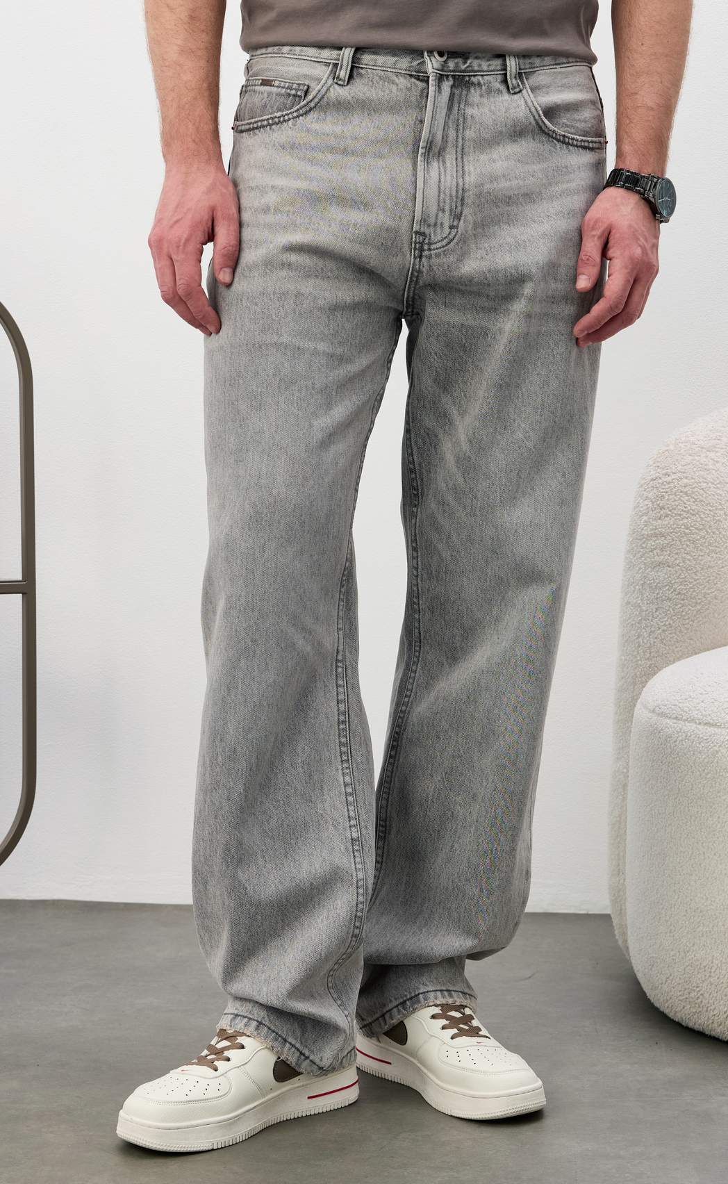 Джинсы муж. F611-0162R l.grey