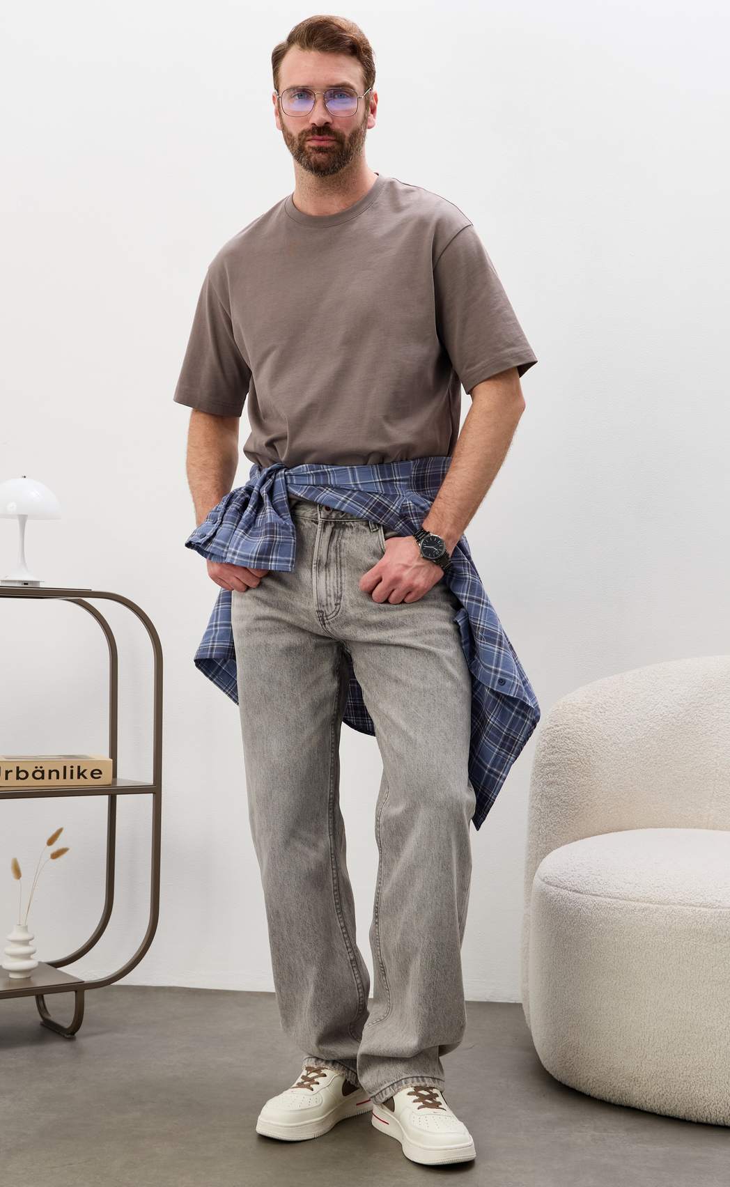 Джинсы муж. F611-0162R l.grey