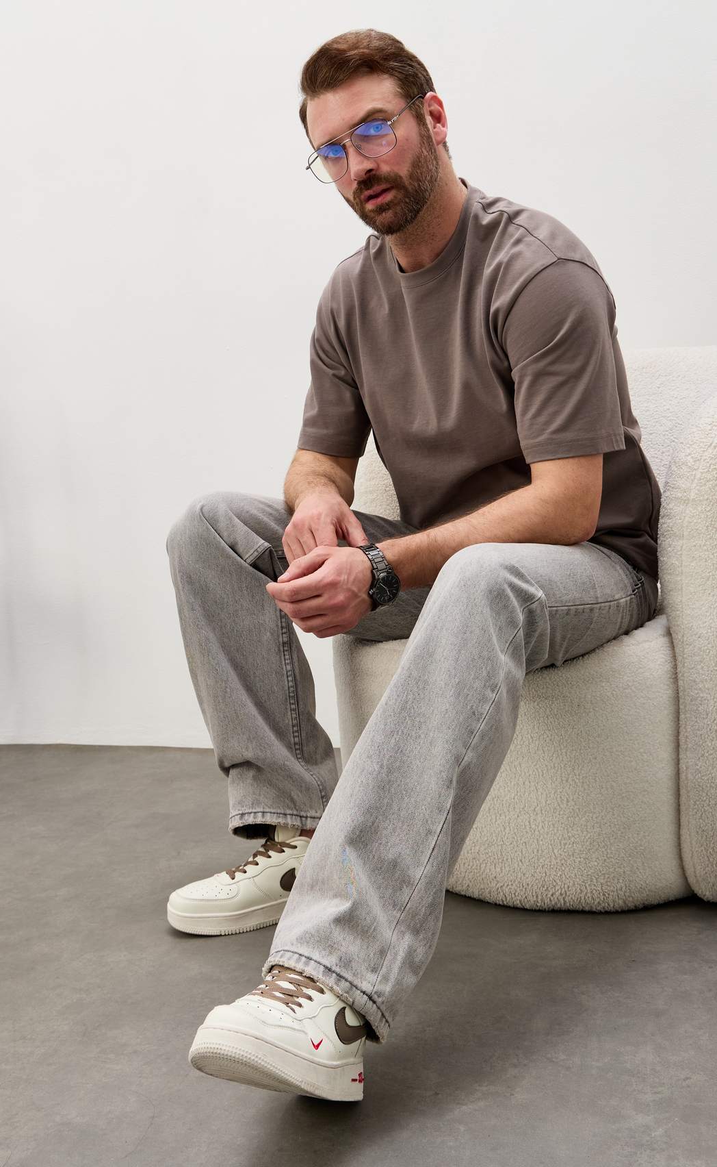 Джинсы муж. F611-0162R l.grey