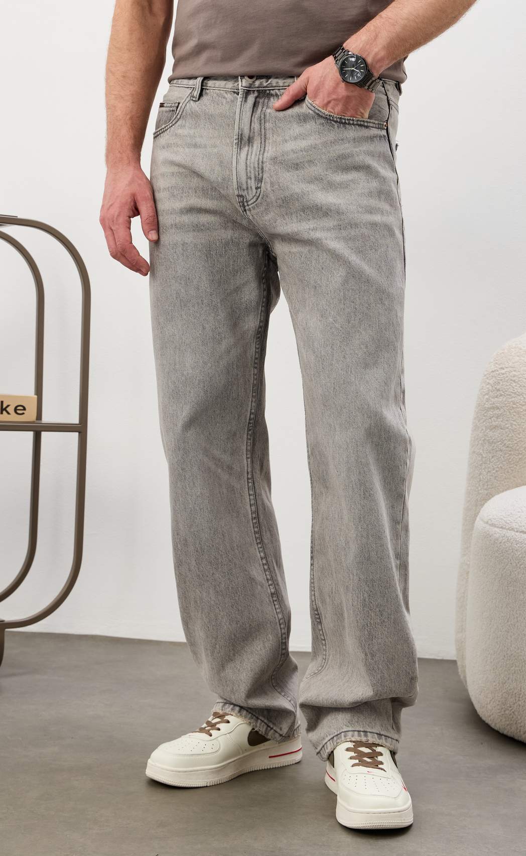 Джинсы муж. F611-0162R l.grey