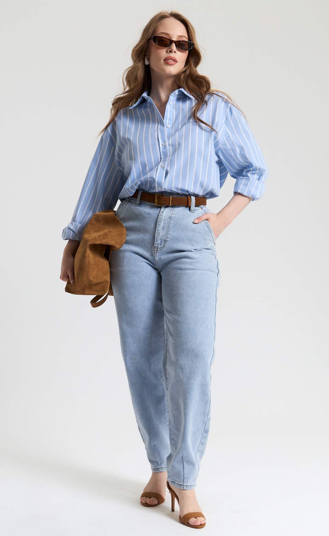 Джинсы жен. F612-01-572E l.blue