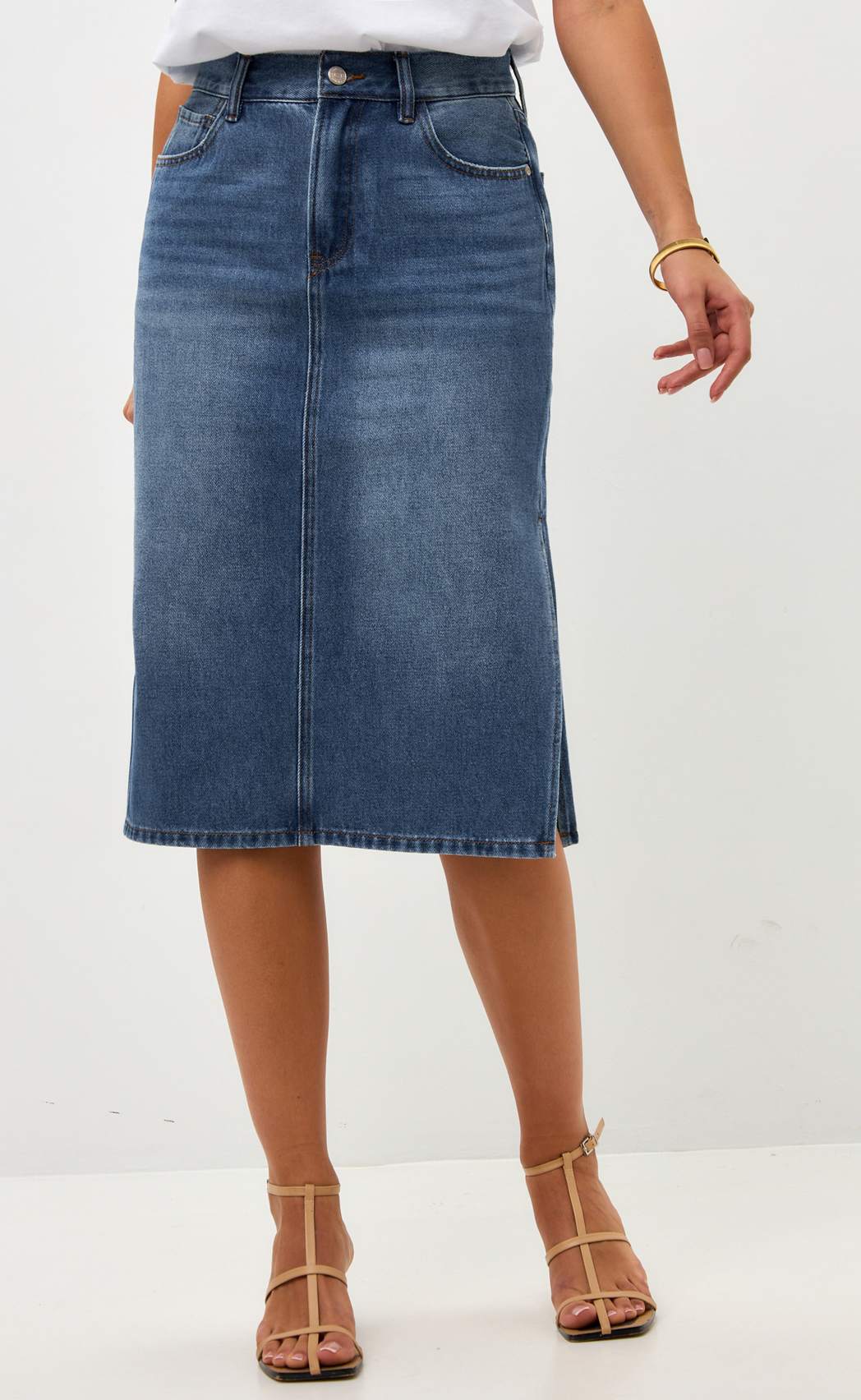 Юбка джинс F512-0203 m.blue