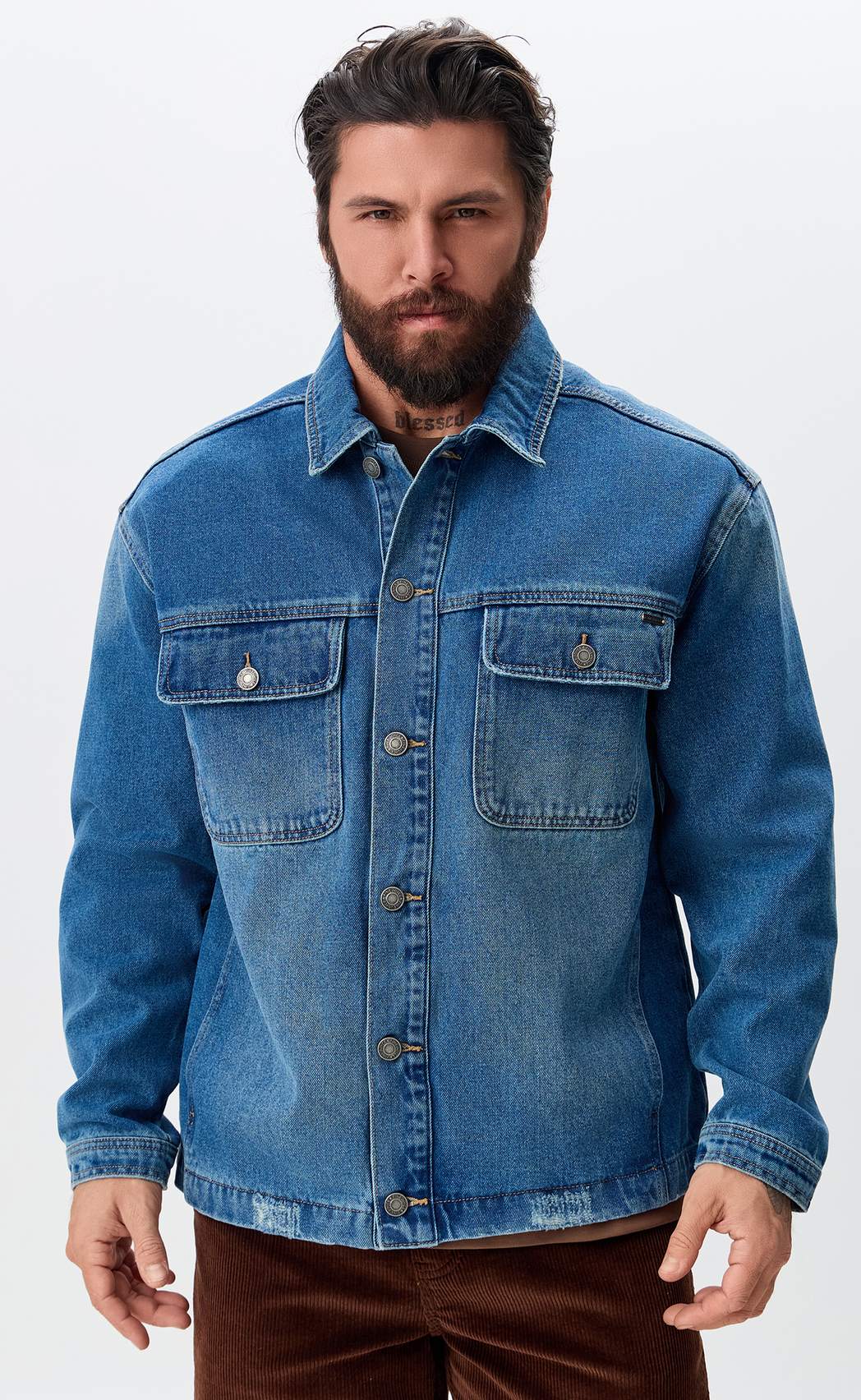 Куртка джинс F611-1251 middle blue