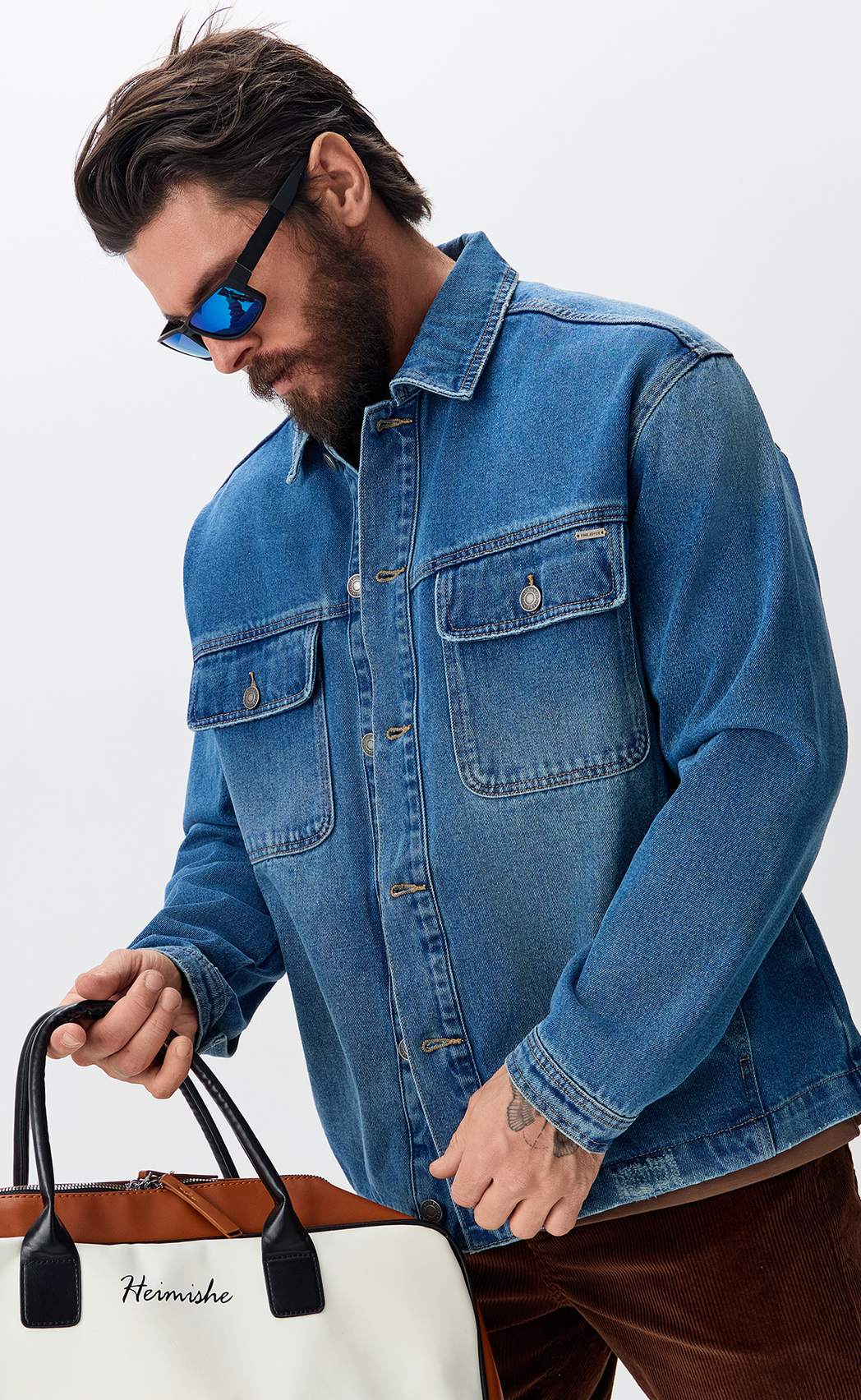 Куртка джинс F611-1251 middle blue