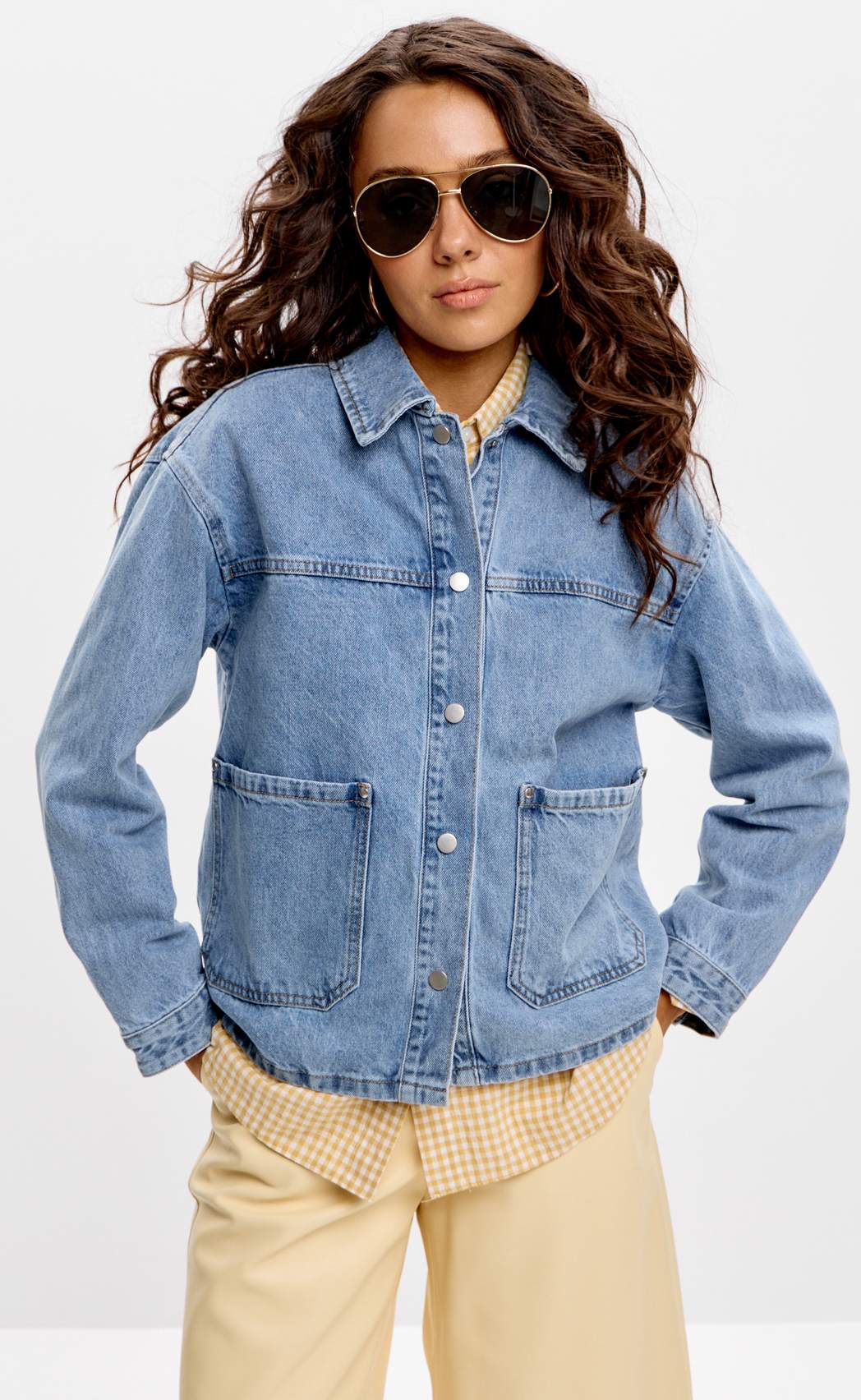 Куртка джинс F612-1259 middle blue