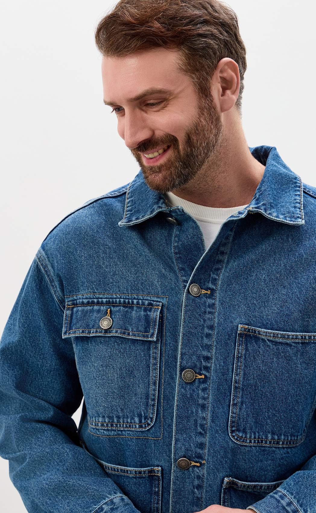 Куртка джинс F611-1243 middle blue