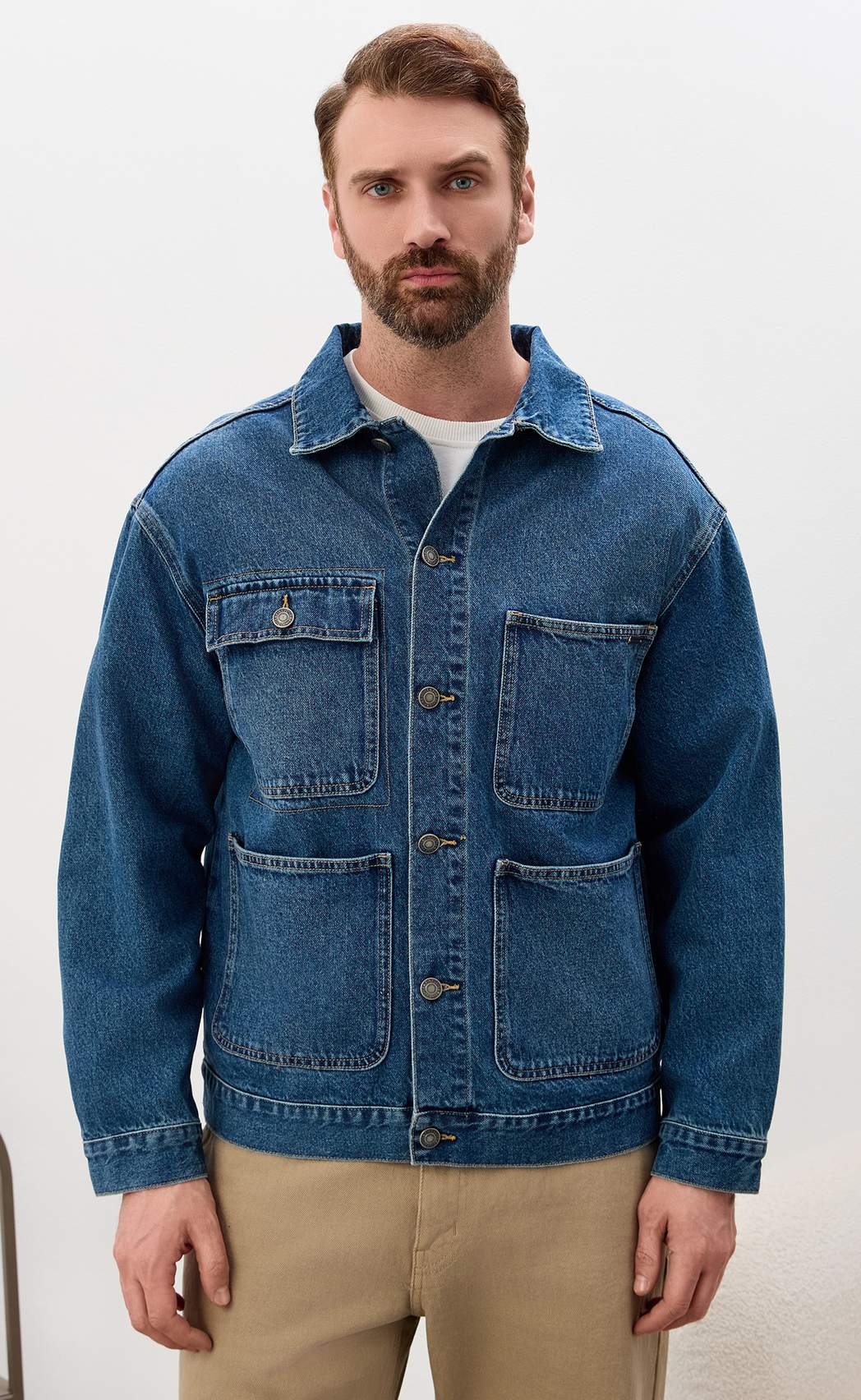 Куртка джинс F611-1243 middle blue