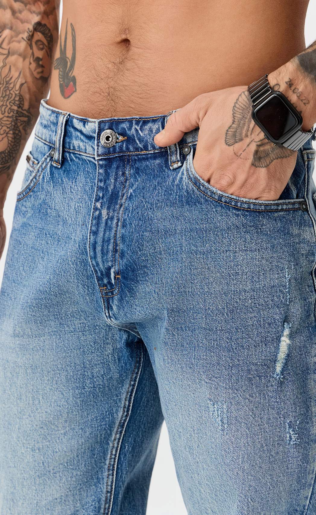 Джинсы муж. P611-0146C middle blue