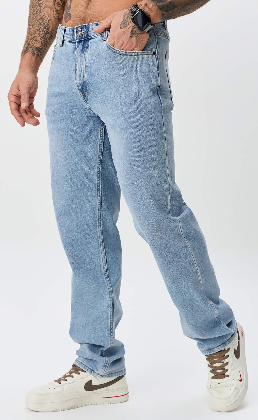 Джинсы муж. F611-0181 l.blue