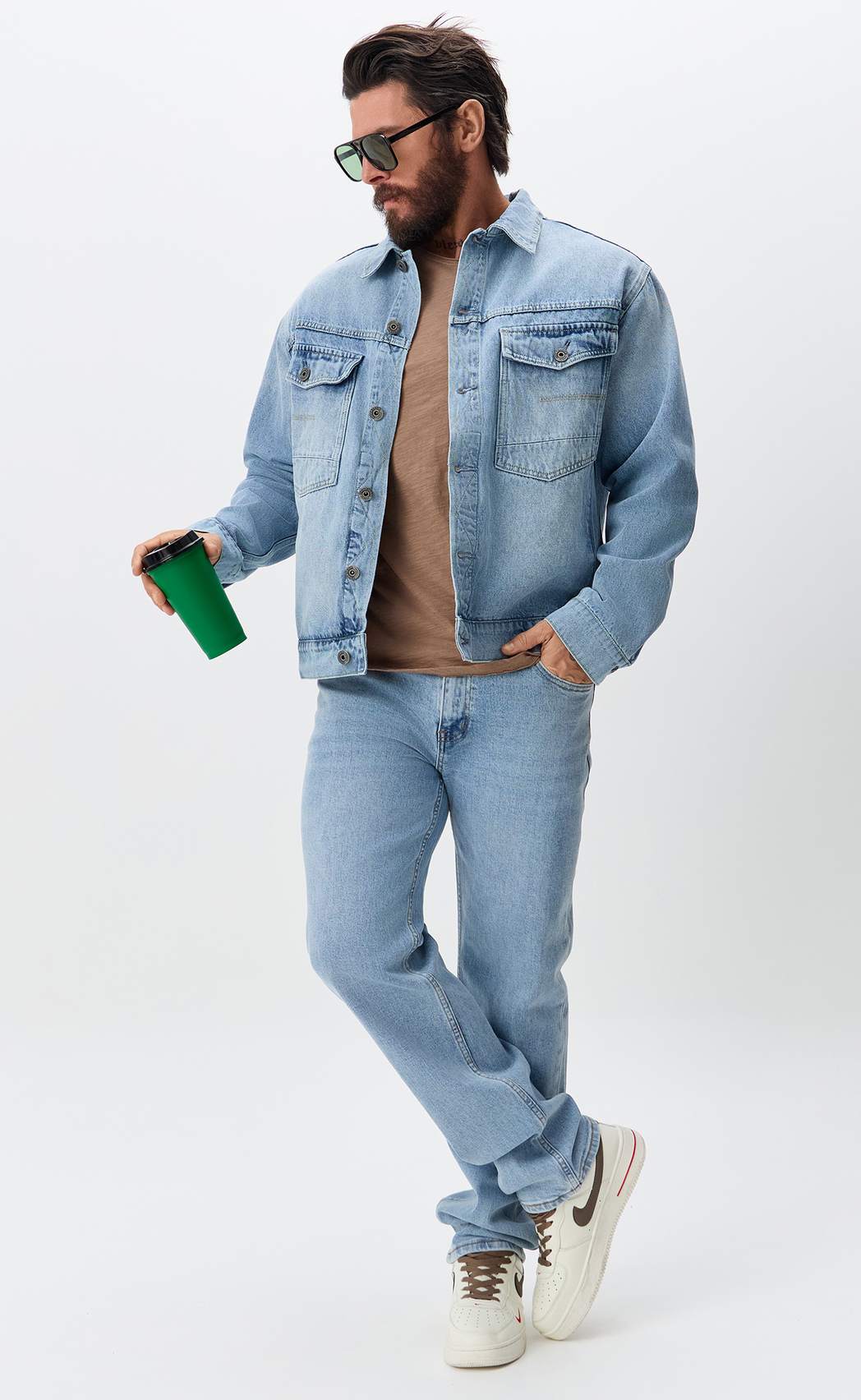 Джинсы муж. F611-0181 l.blue