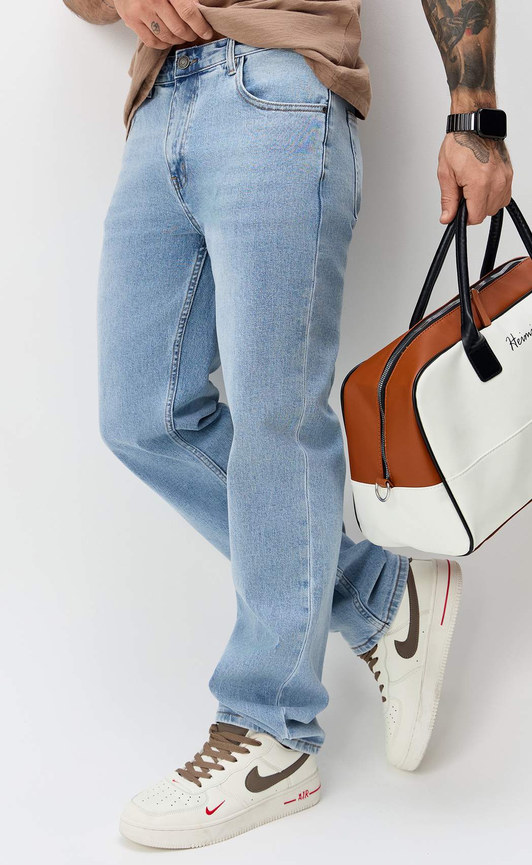 Джинсы муж. F611-0181 l.blue