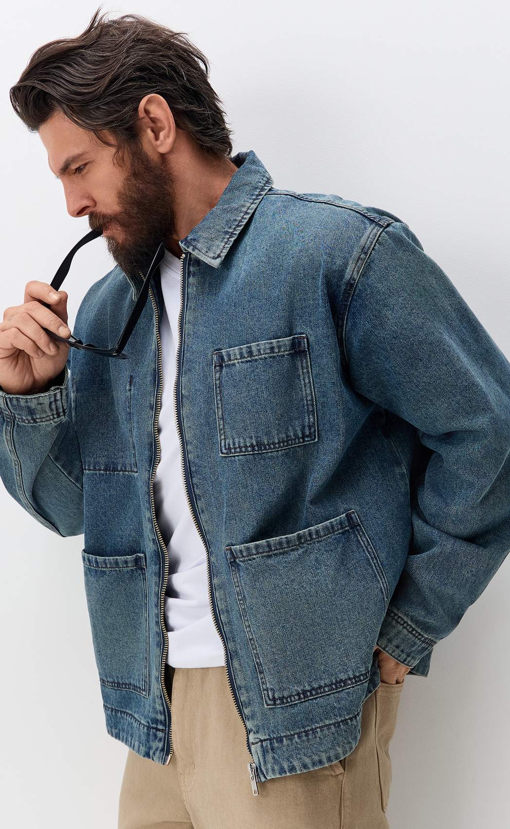 Куртка джинс F611-1260 d.blue