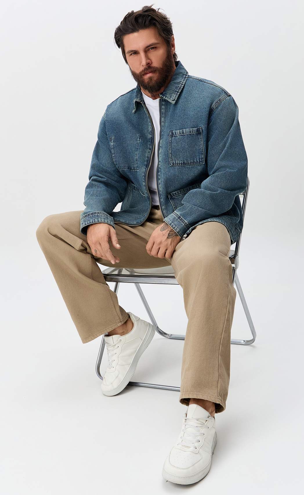 Куртка джинс F611-1260 d.blue