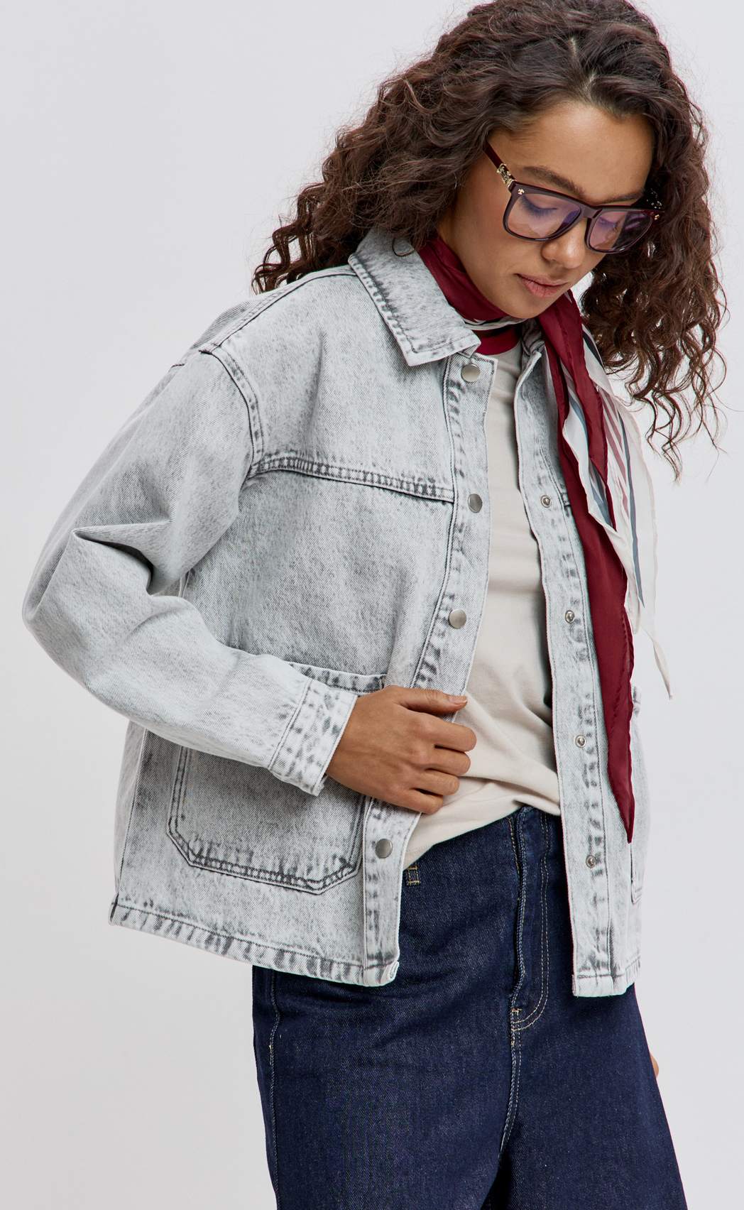 Куртка джинс F612-1259 grey