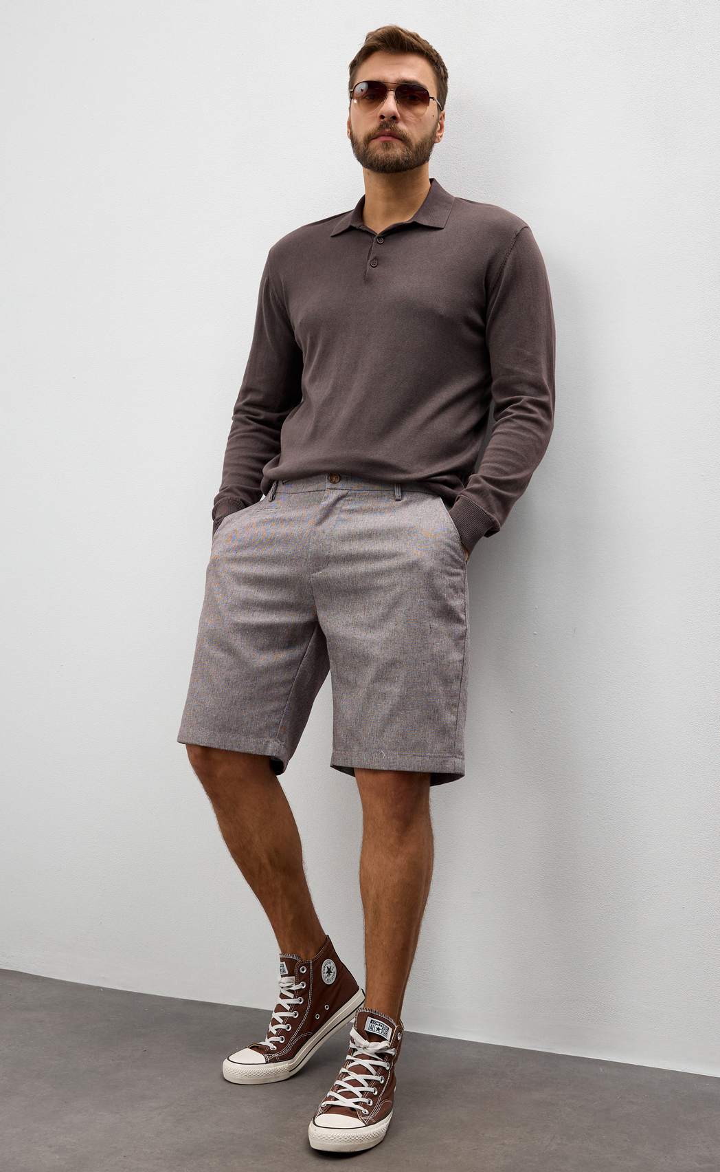 Шорты P611-0991 brown melange