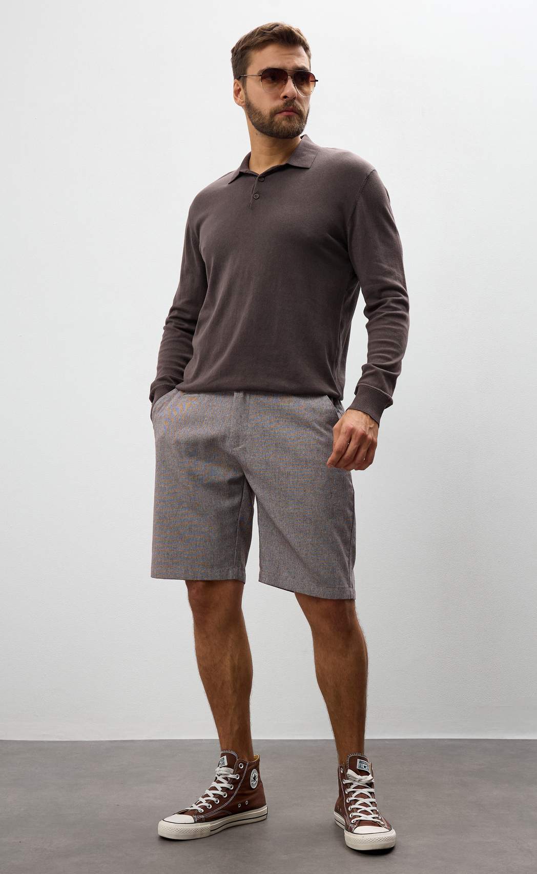 Шорты P611-0991 brown melange