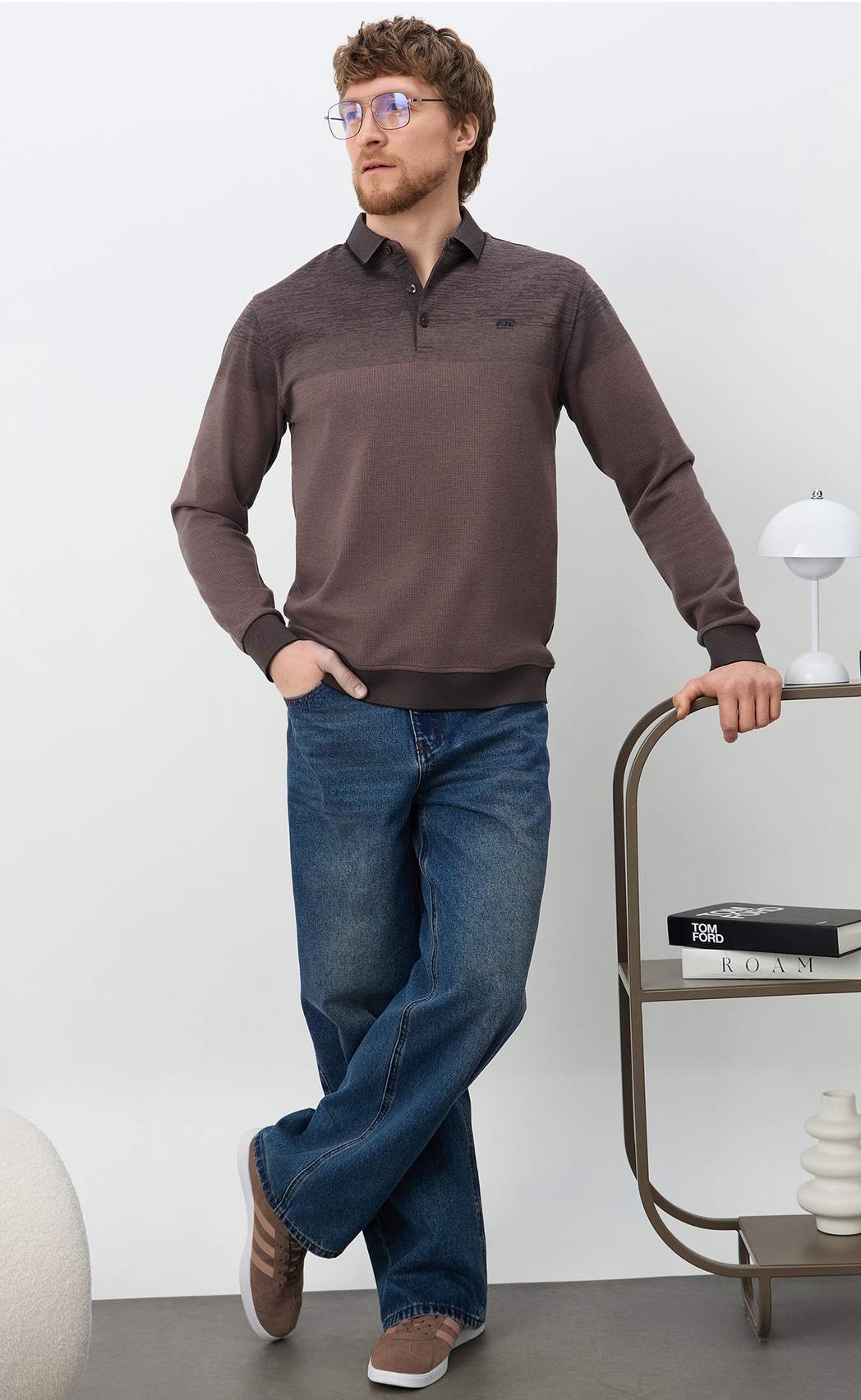 Поло F611-07-5858 brown