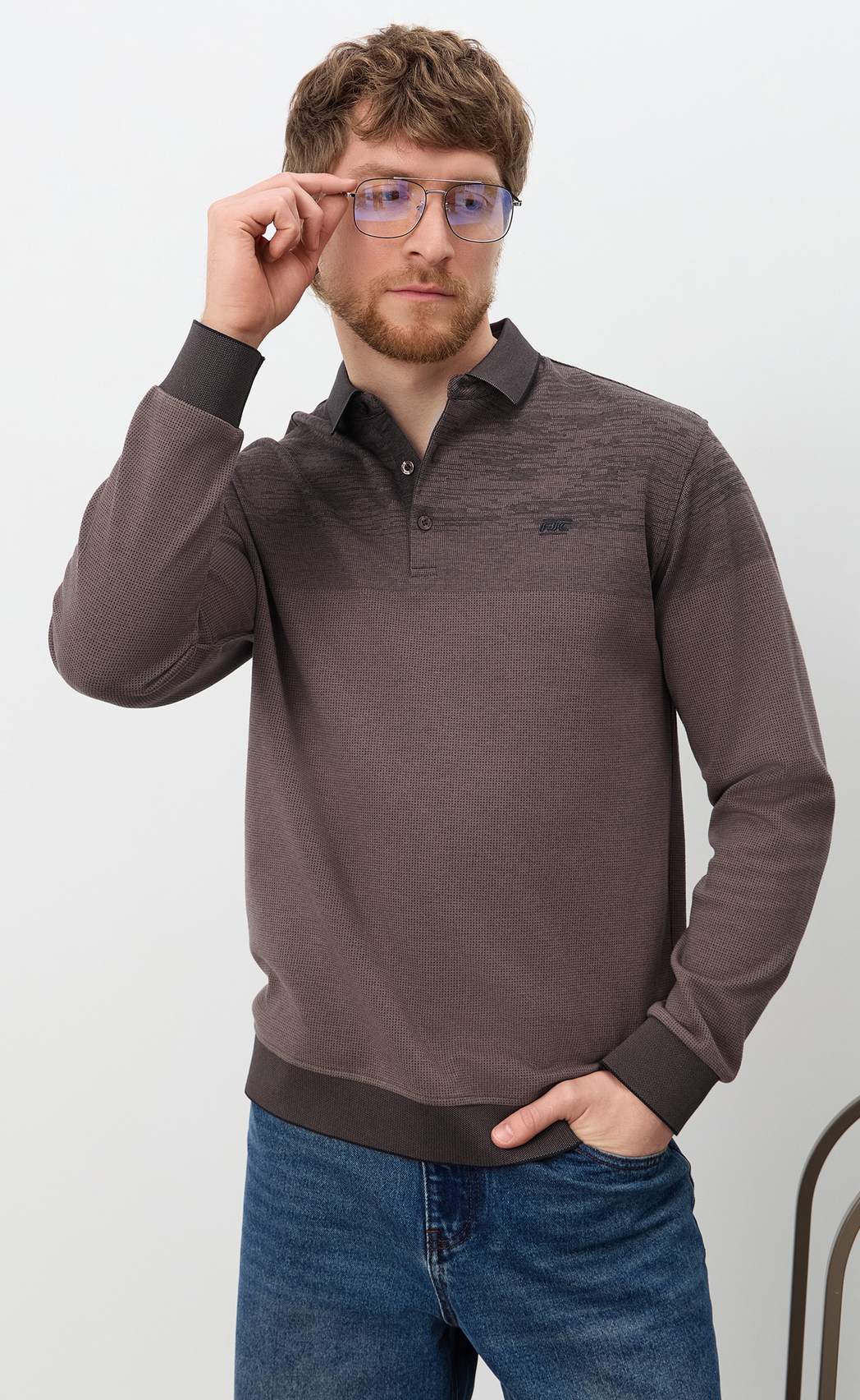 Поло F611-07-5858 brown