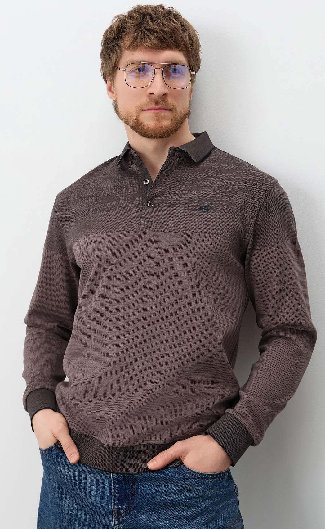 Поло F611-07-5858 brown