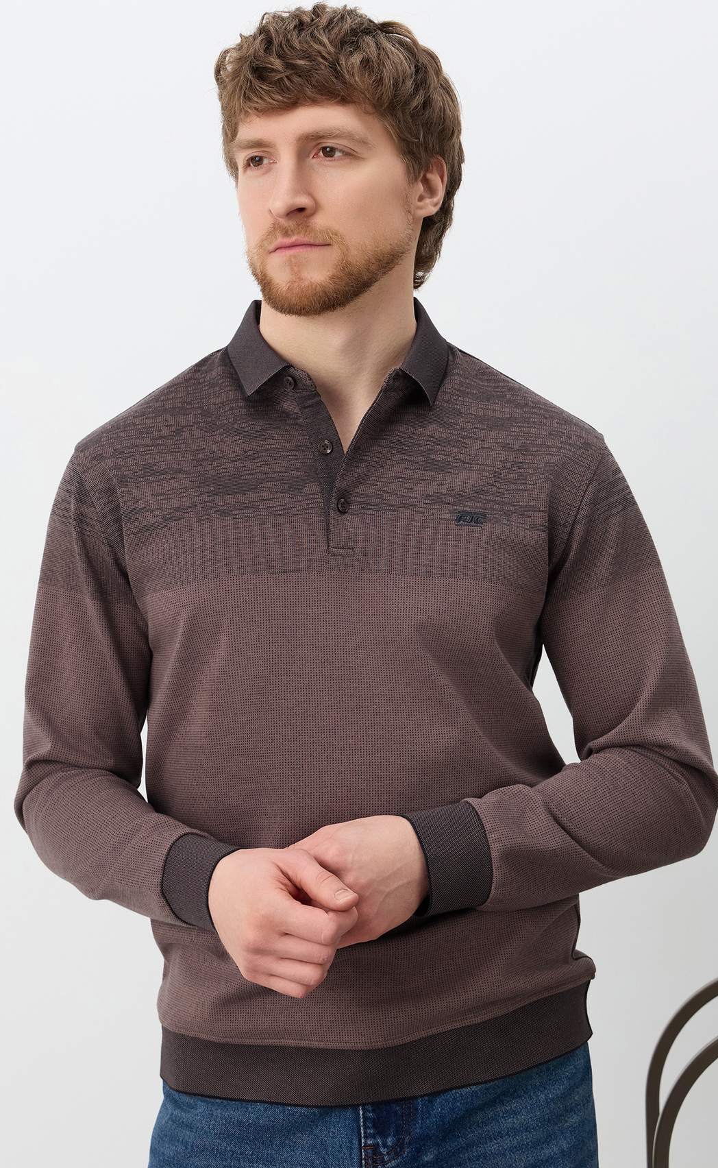 Поло F611-07-5858 brown