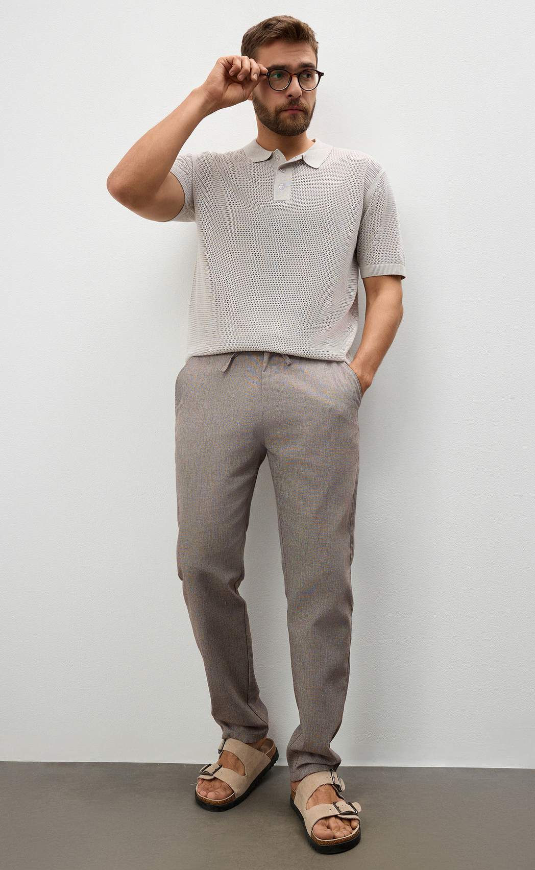 Брюки P611-0820 brown melange