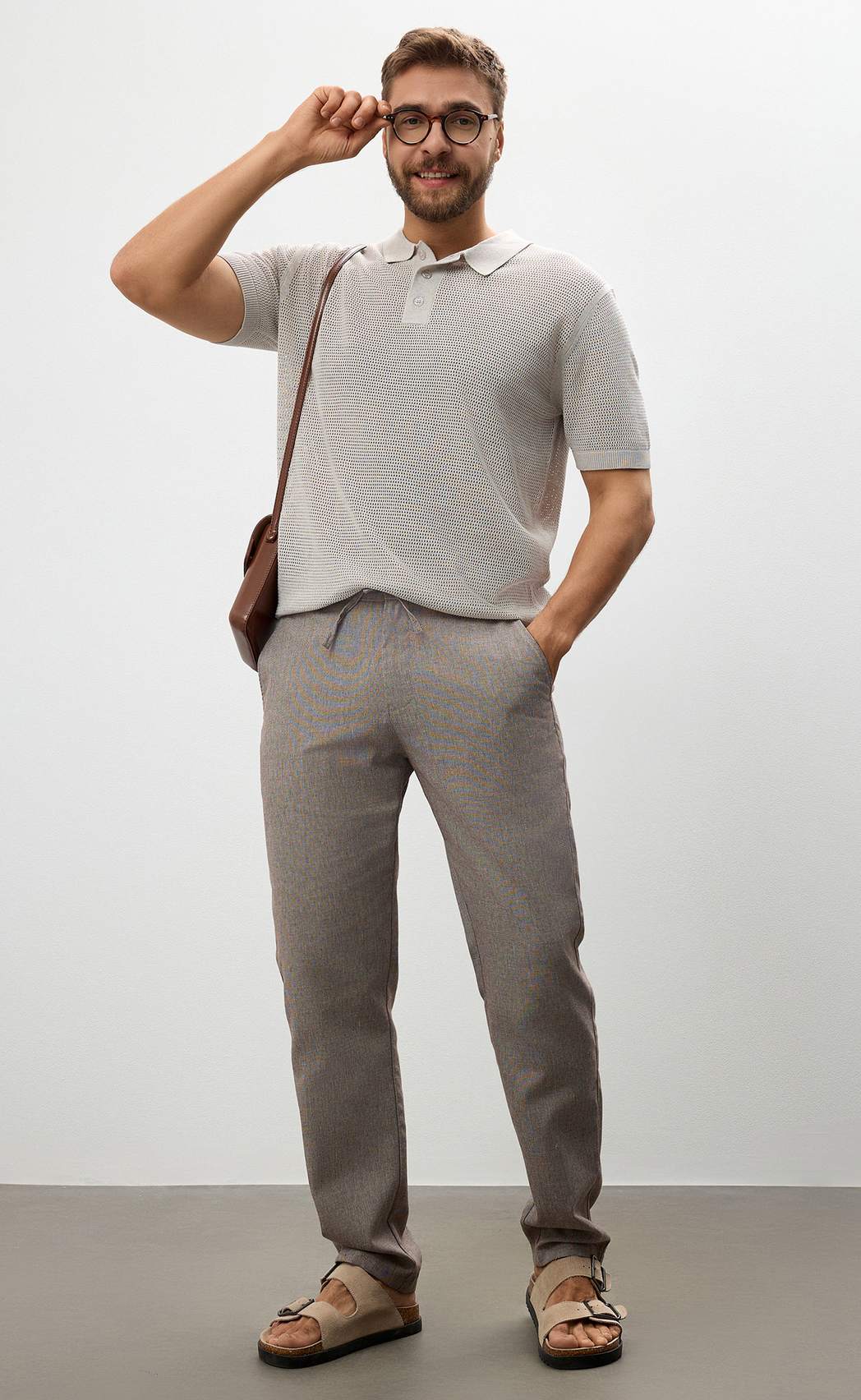 Брюки P611-0820 brown melange