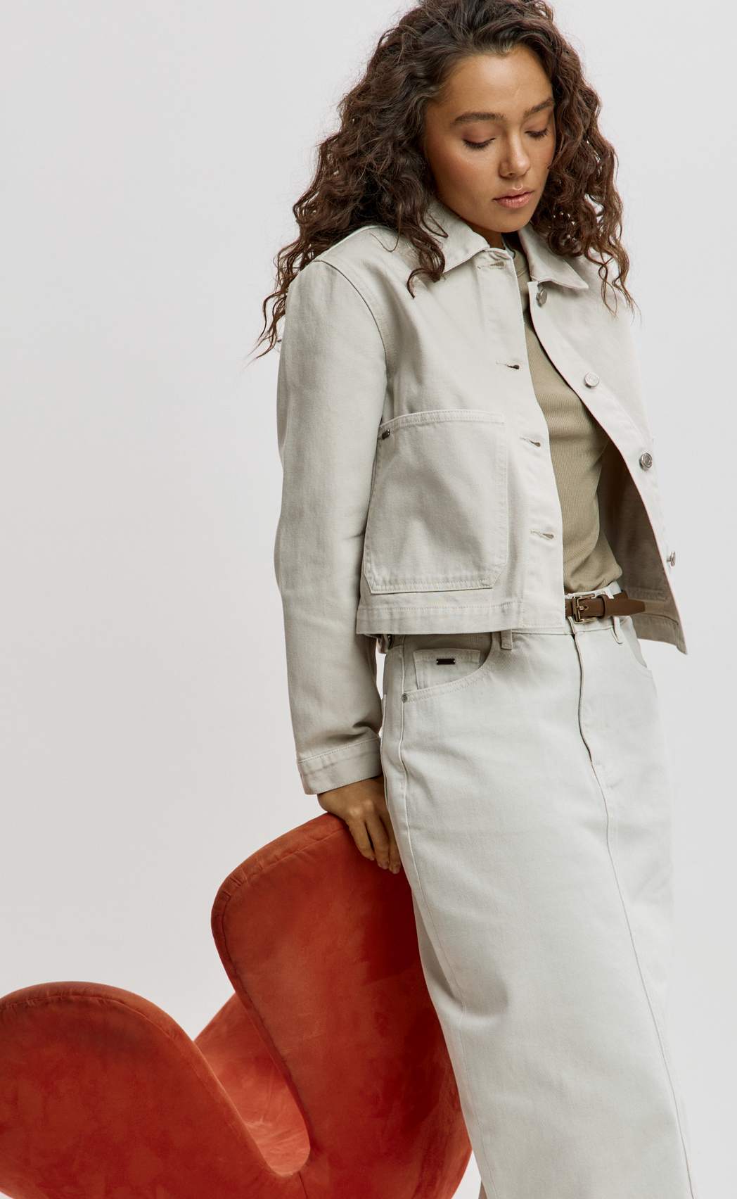 Куртка джинс F612-1269 l.beige