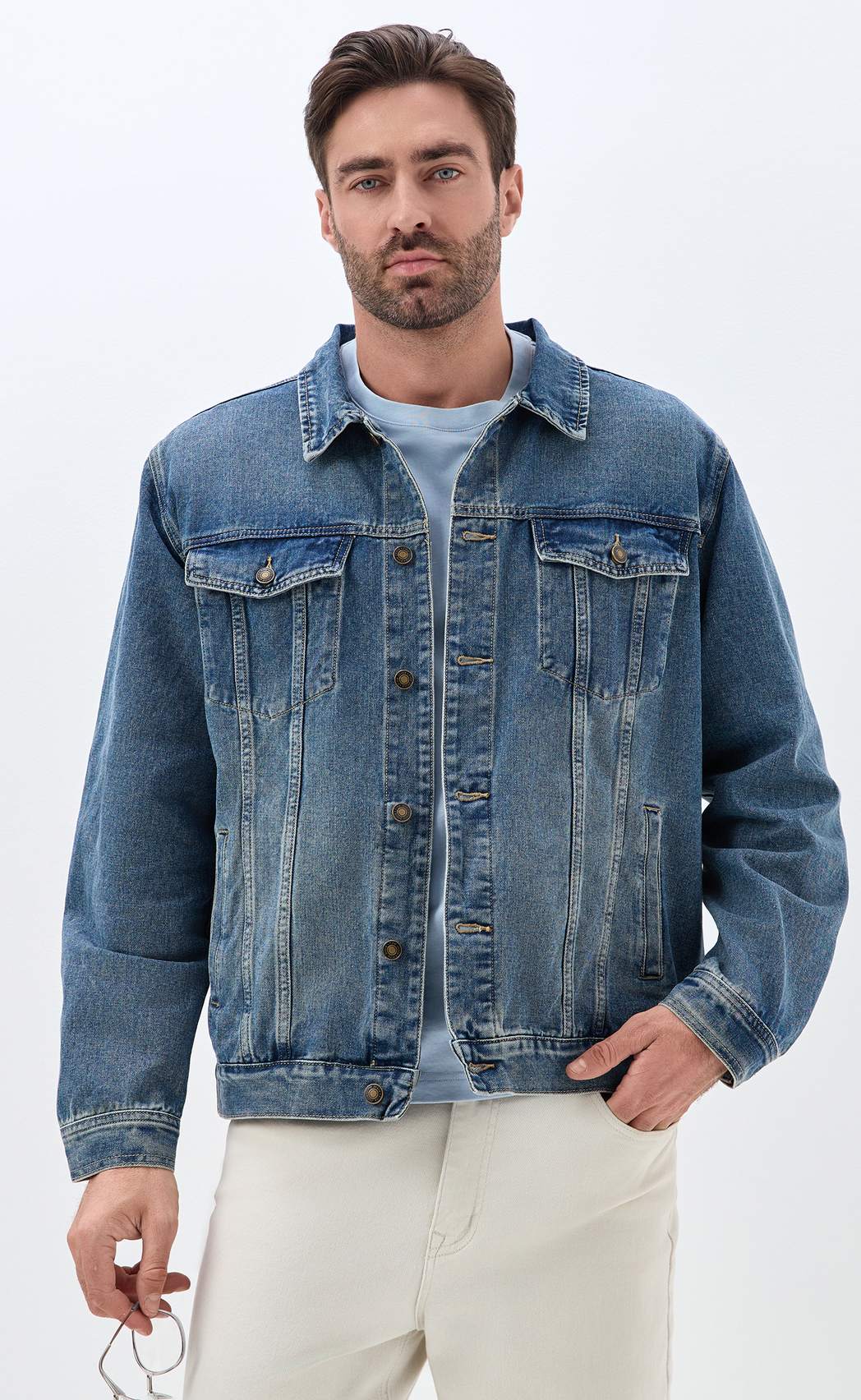 Куртка джинс F611-1283 m.blue