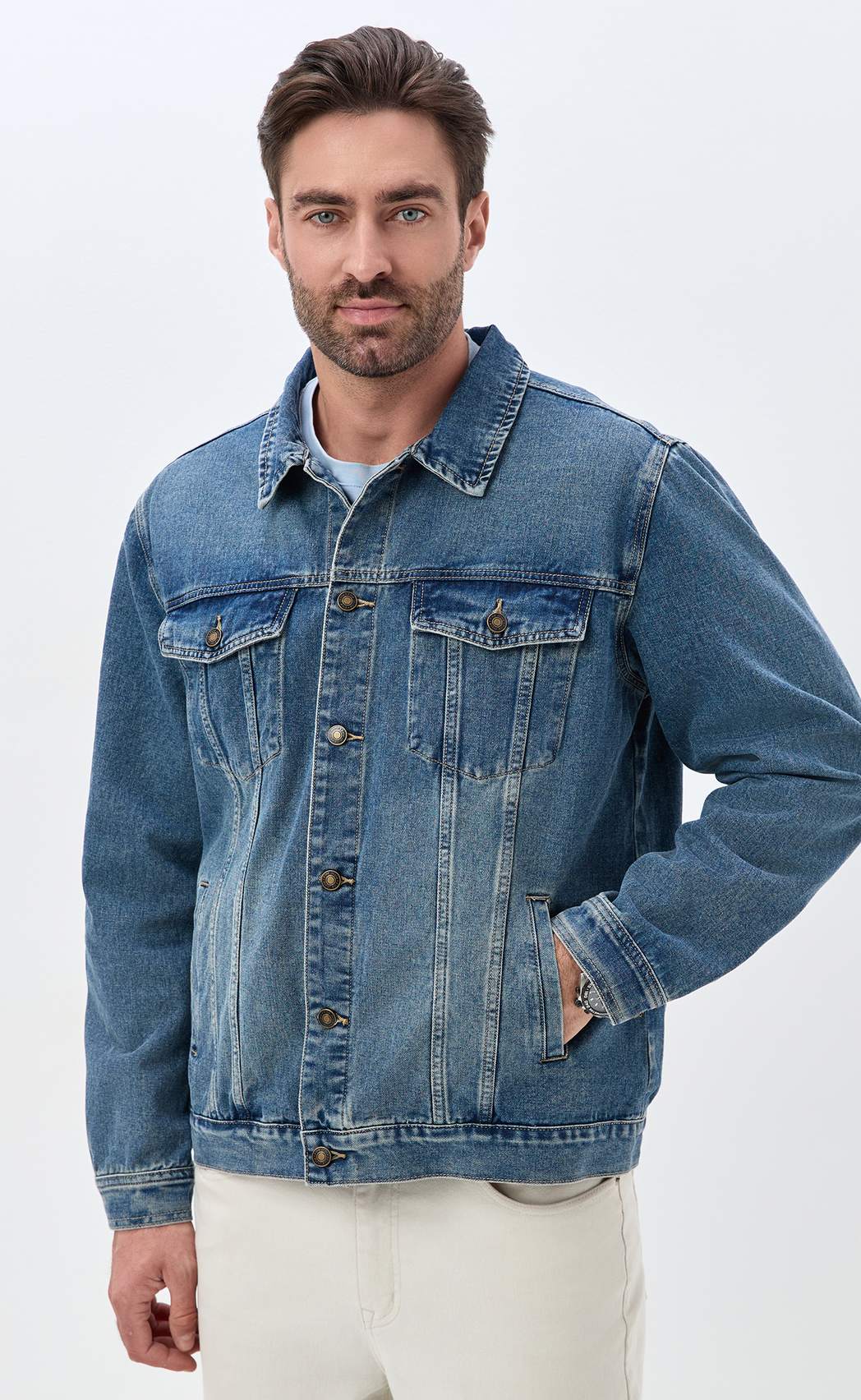 Куртка джинс F611-1283 m.blue