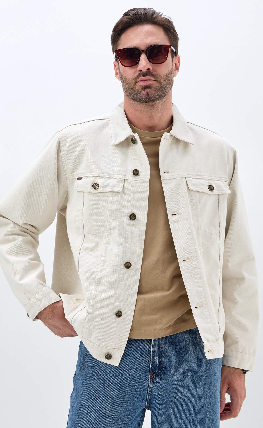 Куртка джинс F611-1214 l.beige