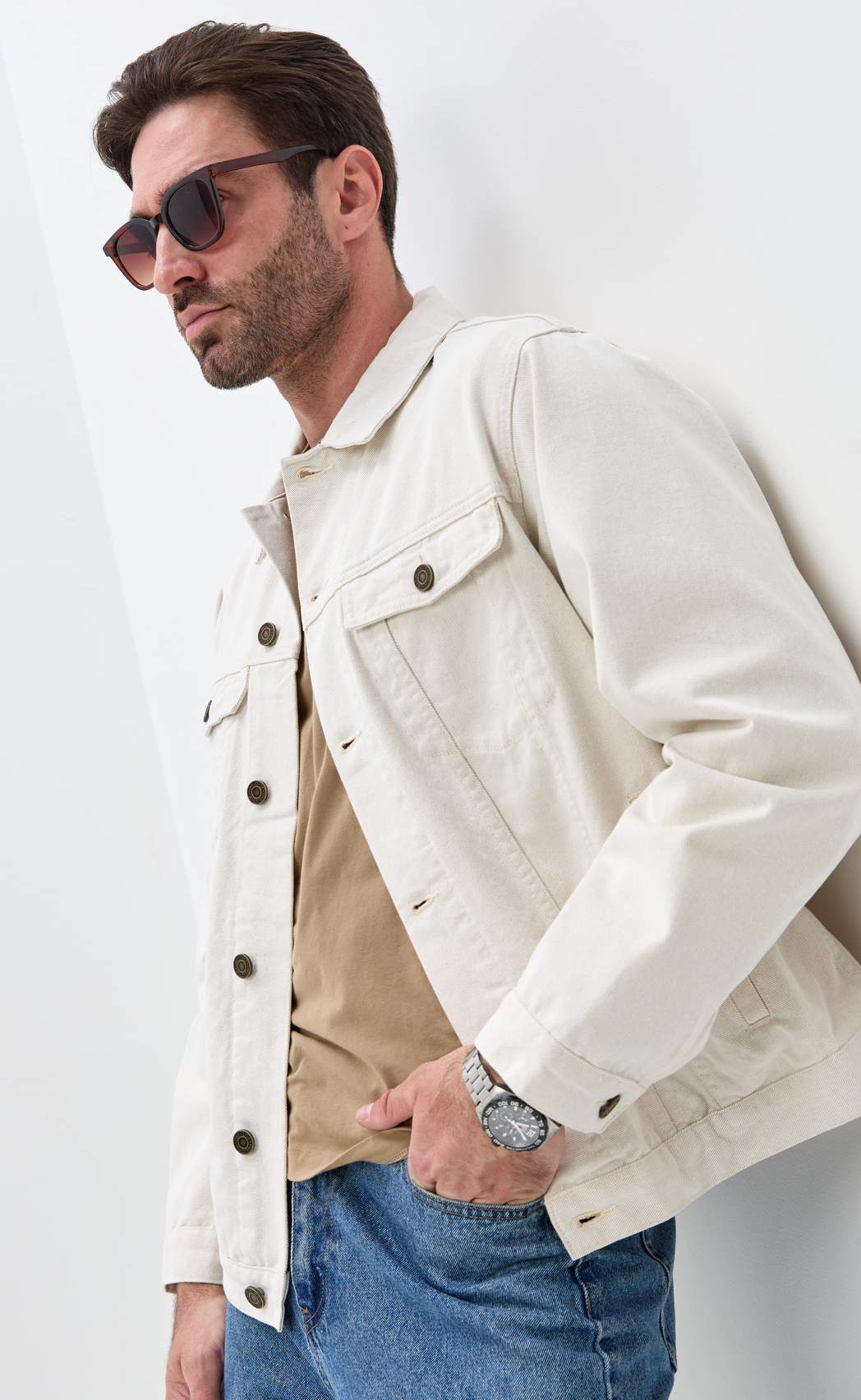 Куртка джинс F611-1214 l.beige