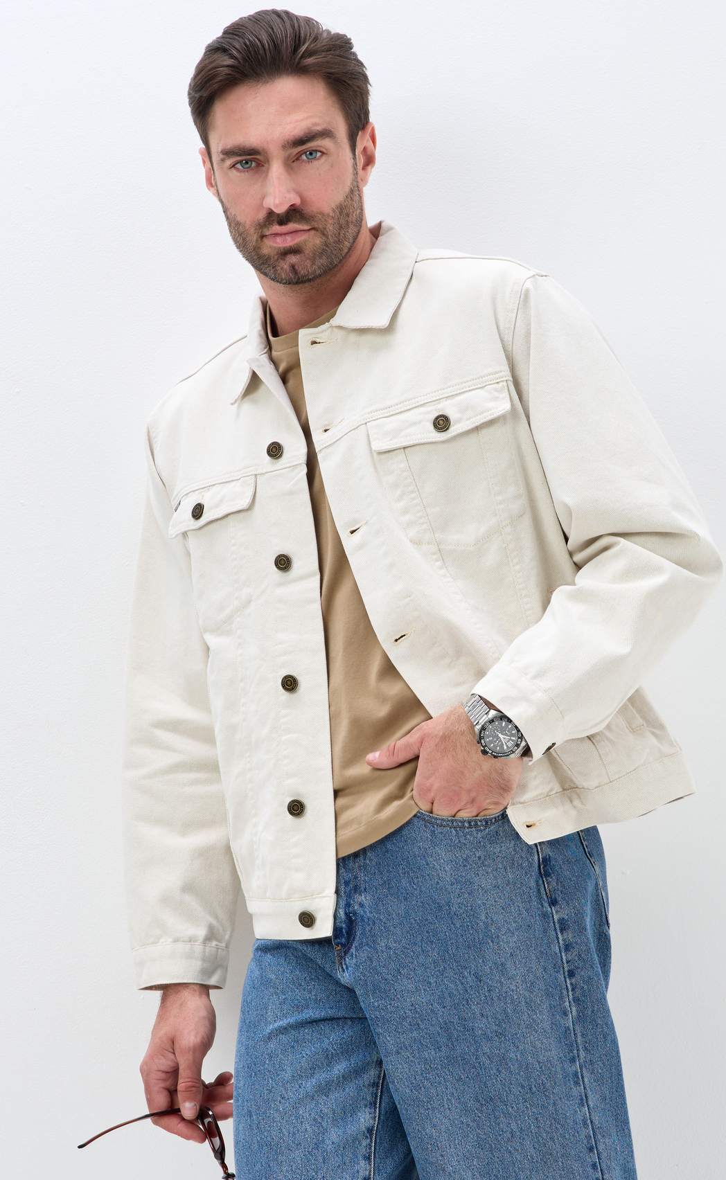 Куртка джинс F611-1214 l.beige