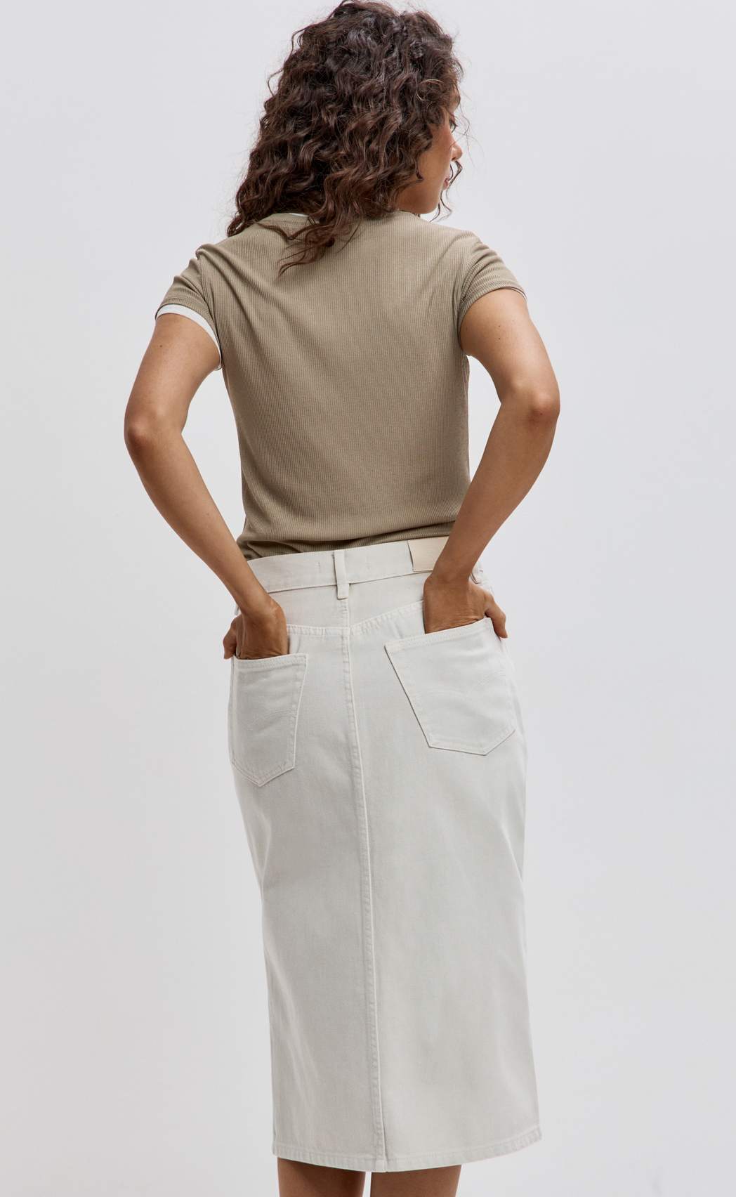 Юбка джинс F512-0203 l.beige