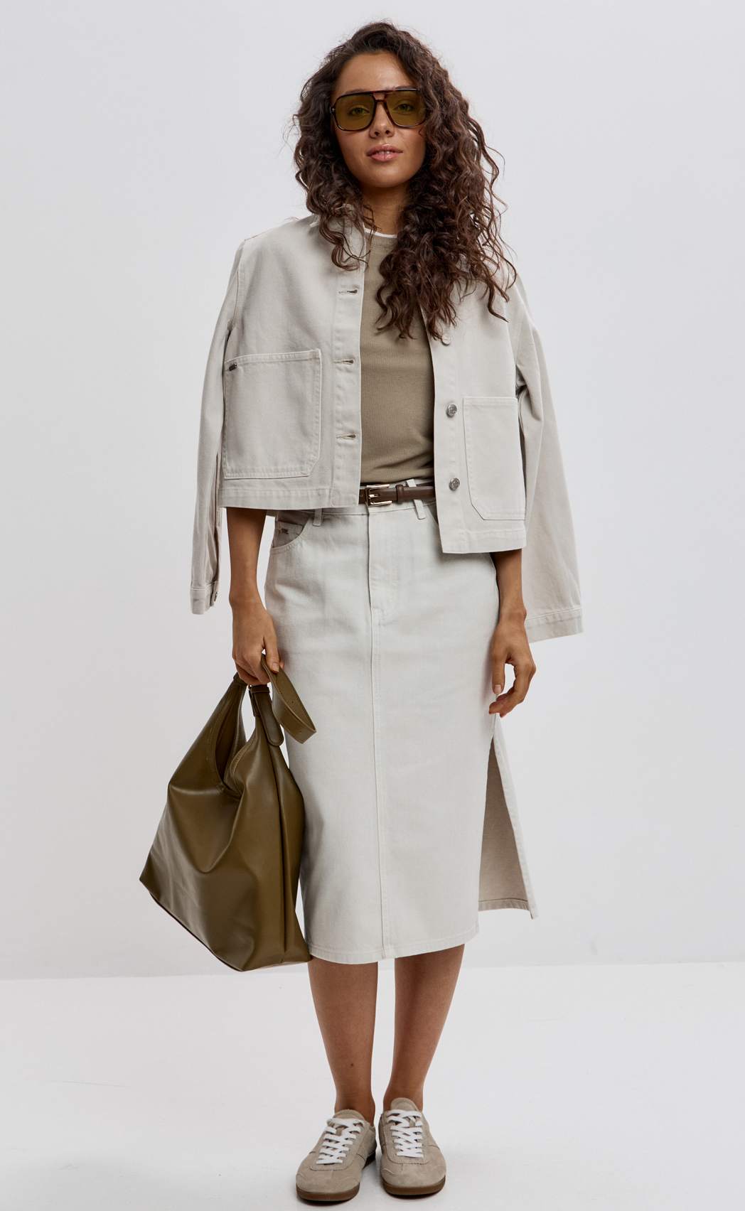 Юбка джинс F512-0203 l.beige