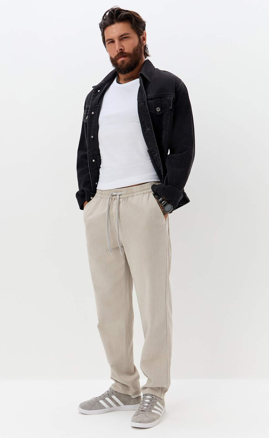 Джинсы муж. F611-0170 l.grey