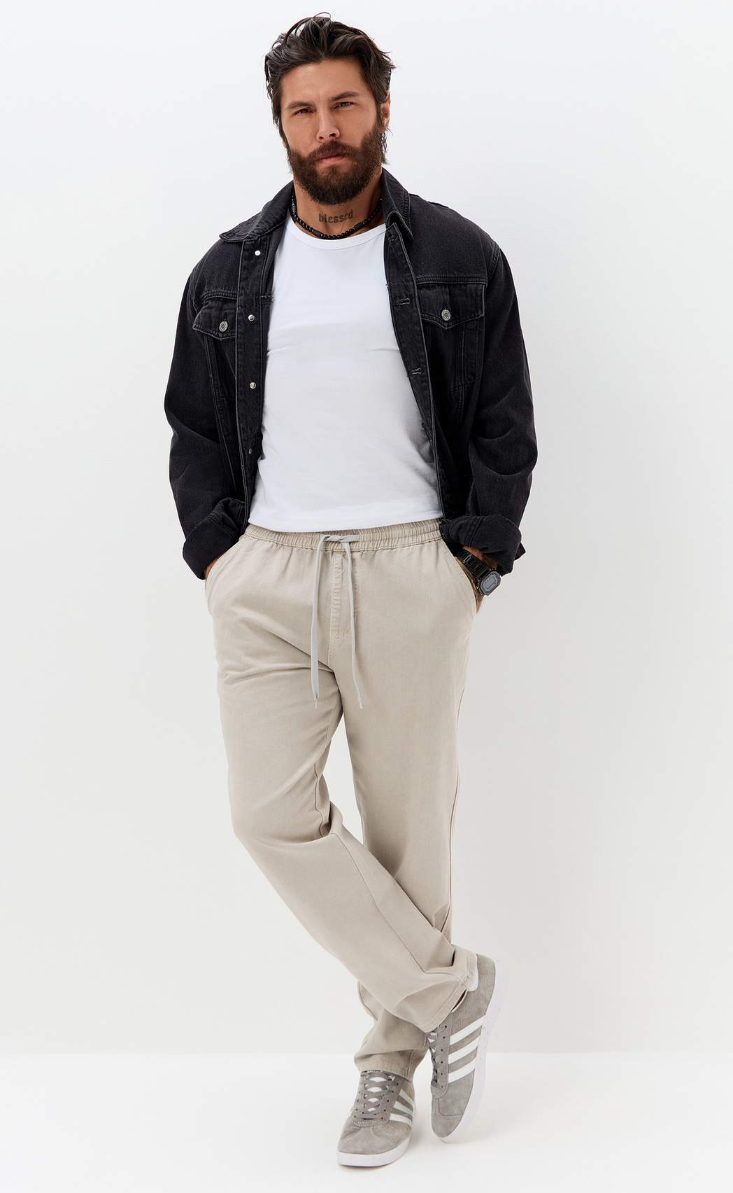 Джинсы муж. F611-0170 l.grey