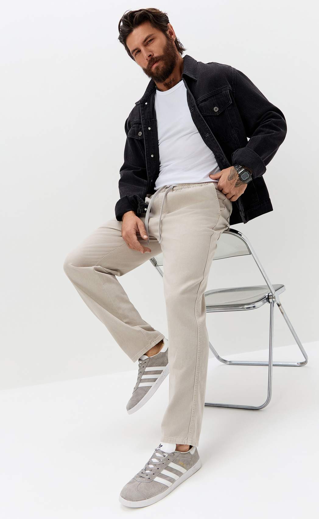 Джинсы муж. F611-0170 l.grey