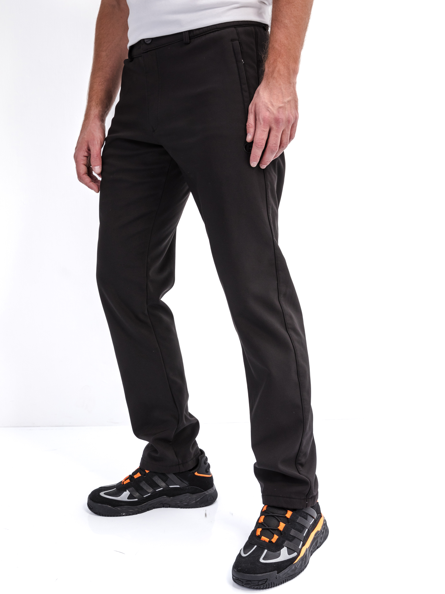 Брюки мужские утепленные зимние на подкладке из флиса F221-08-23000 тёмно-серые