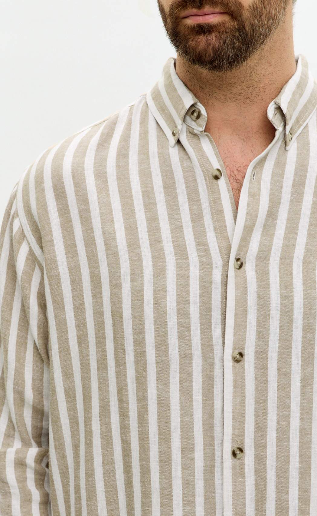 Рубашка F611-0483 d.beige stripes