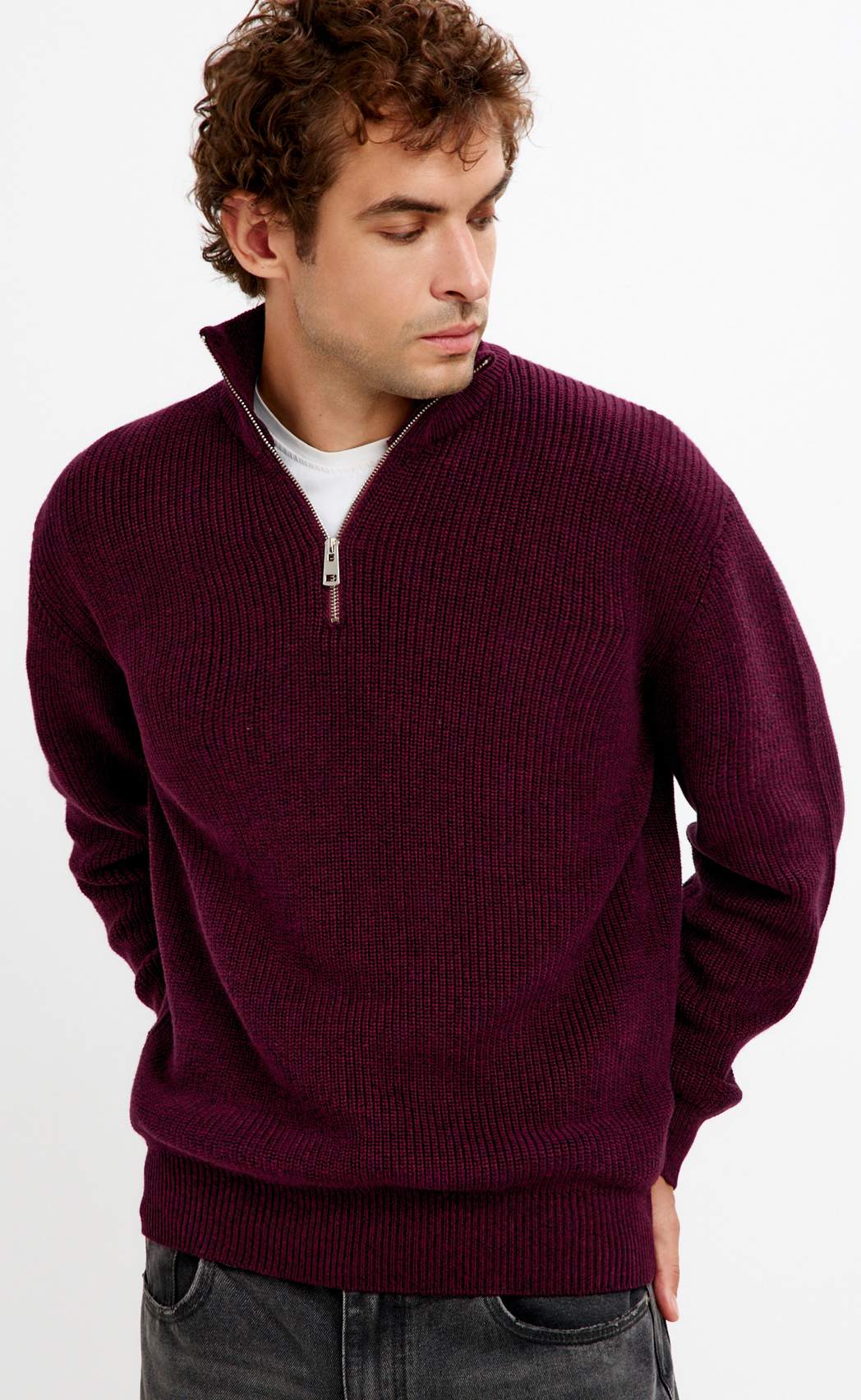 Джемпер P321-15629 bordo melange
