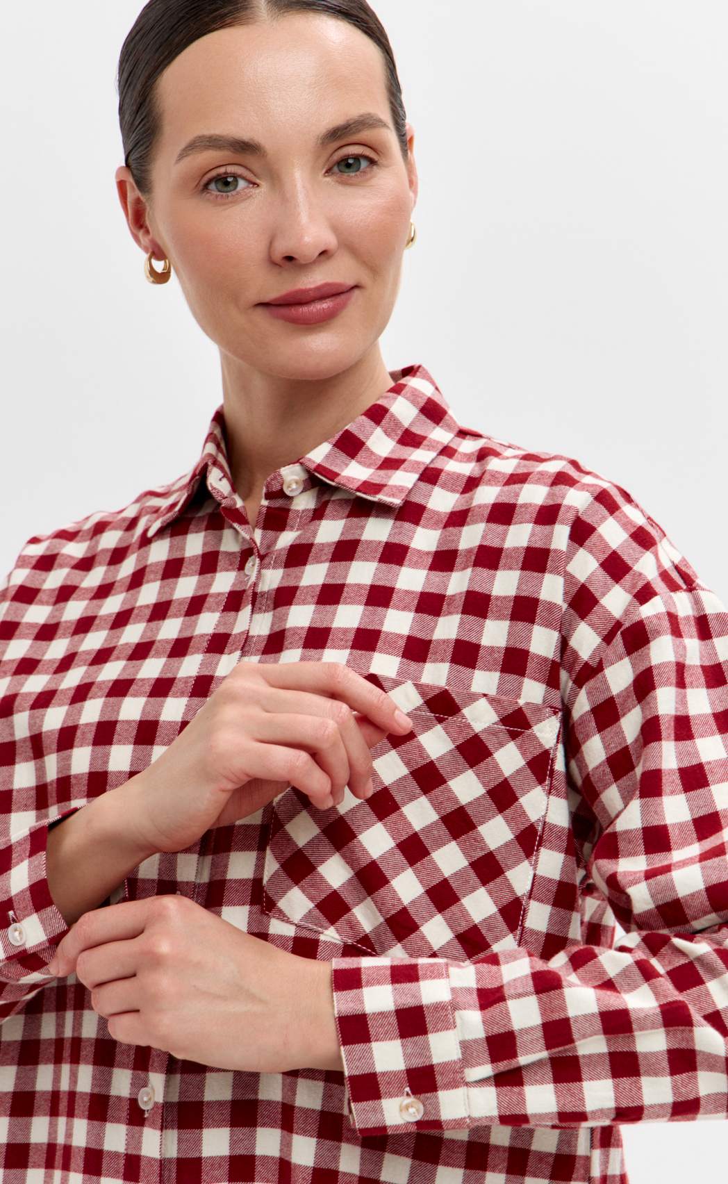 Рубашка P622-04163 d.red