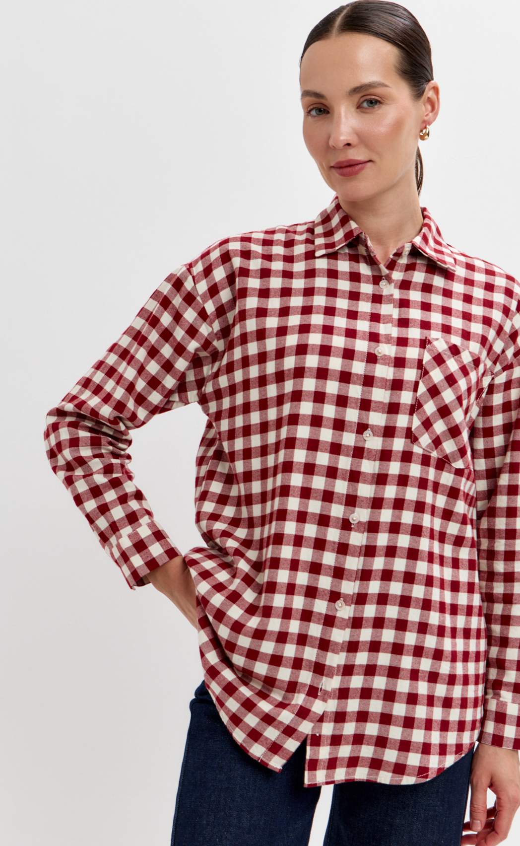 Рубашка P622-04163 d.red