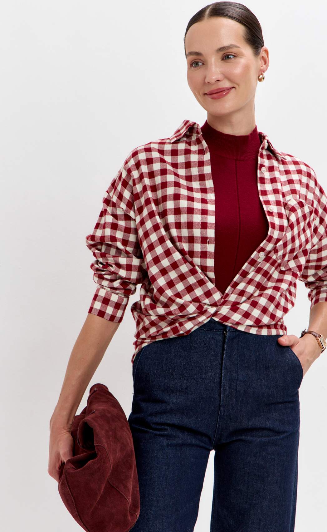 Рубашка P622-04163 d.red